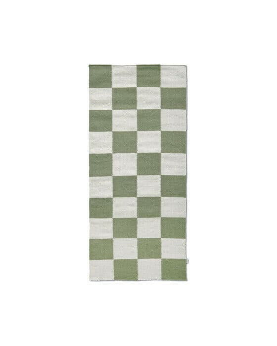 Square gångmatta vit/grön