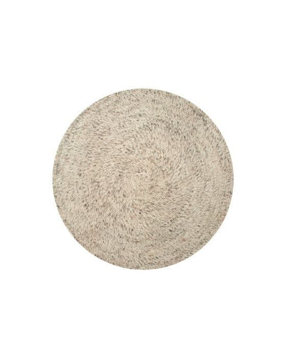 Merino matta rund natural beige
