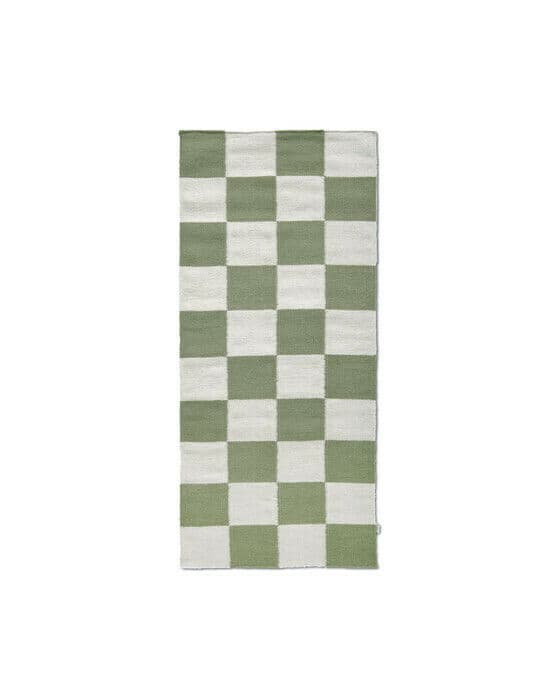 Square gångmatta vit/grön