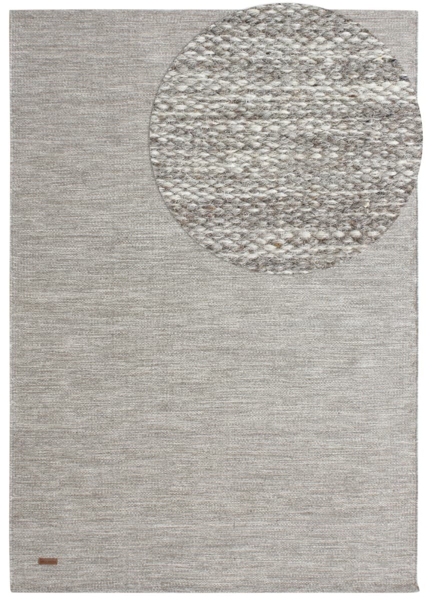 Lunda Ljusgrå 240x340 cm Ullmatta