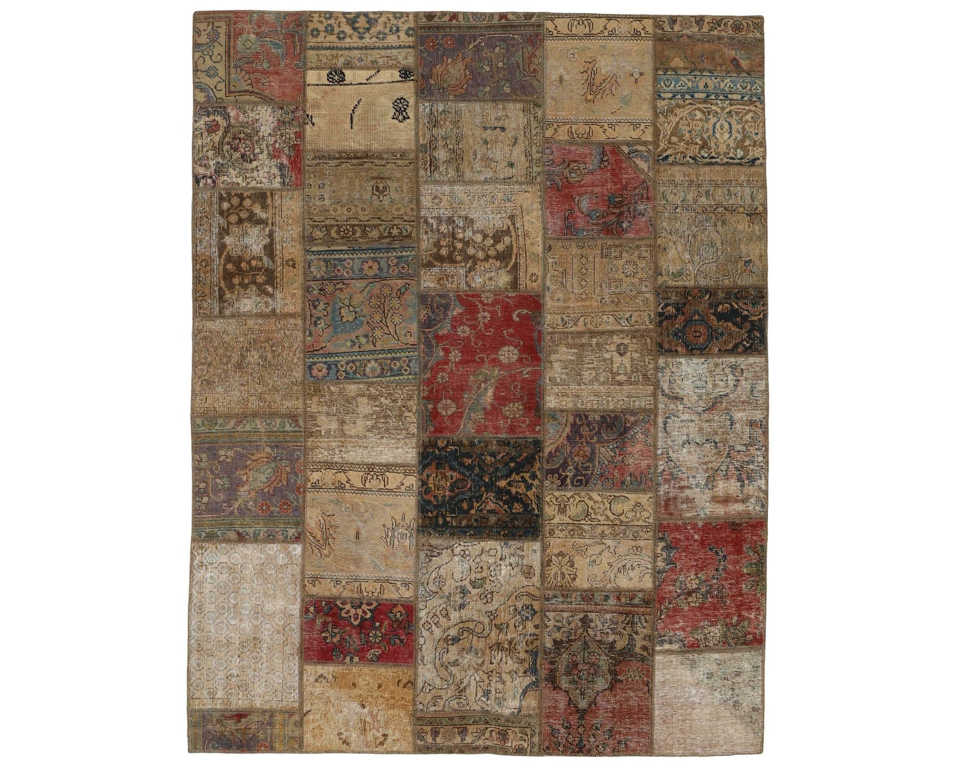 Vintage Patchwork orientalisk matta 197 x 254 cm