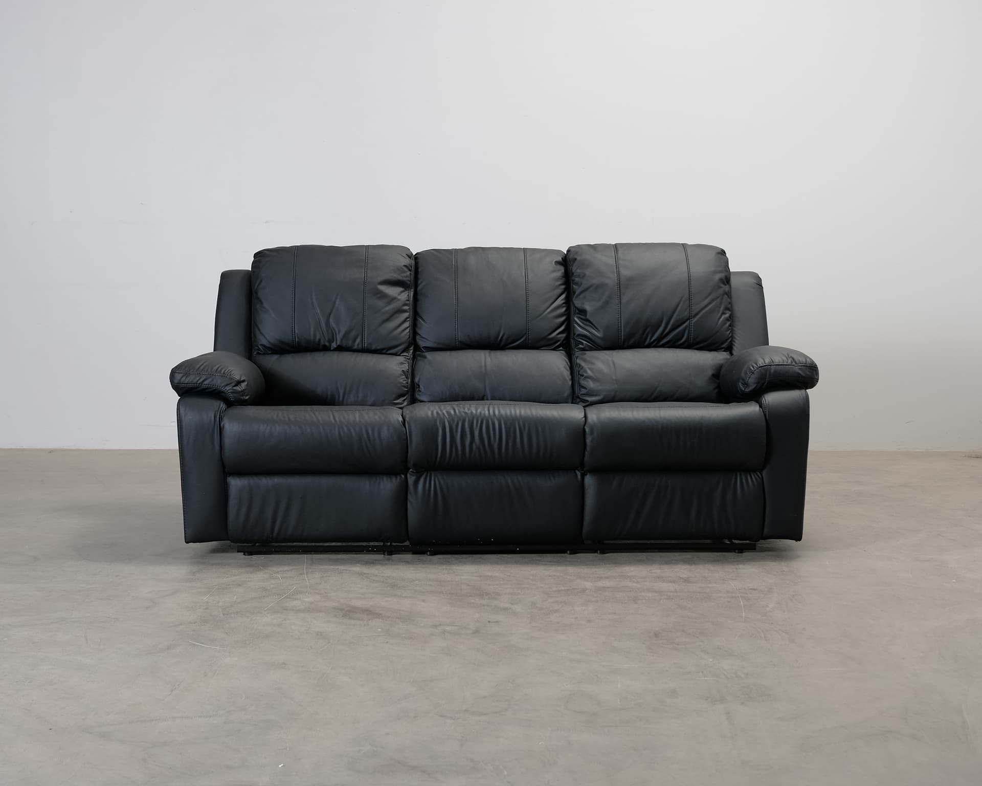 Norbo 3-sits reclinersoffa konstläder svart
