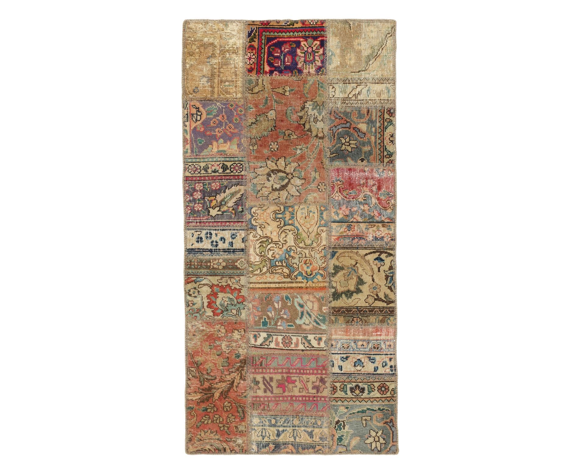 Vintage Patchwork orientalisk matta 76 x 155 cm