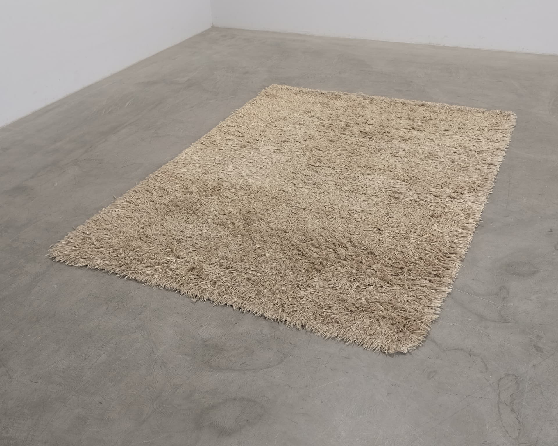 Siden- och ullmatta 170 x 230 cm brun