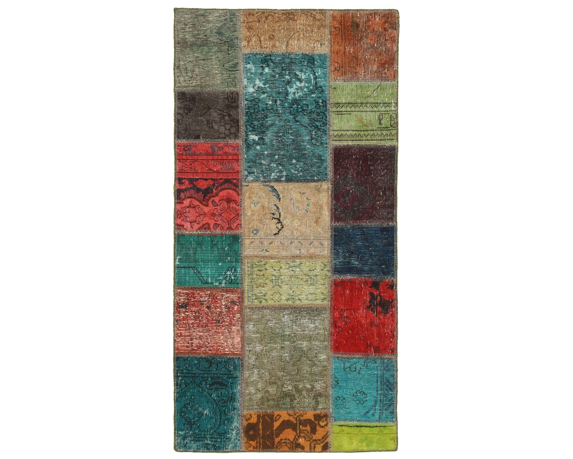 Vintage Patchwork orientalisk matta 75 x 154 cm