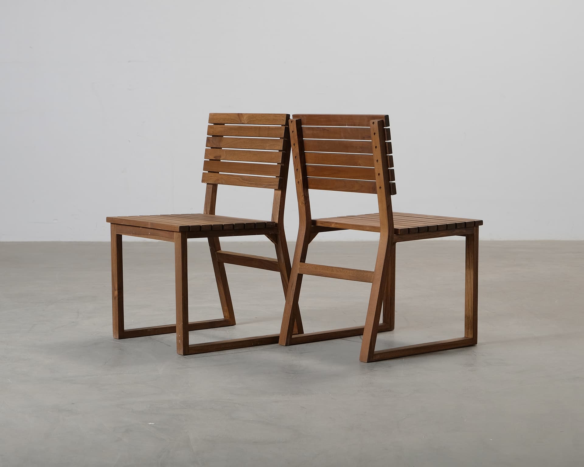 Feel Design Stripe trädgårdsstol teak, set om 2