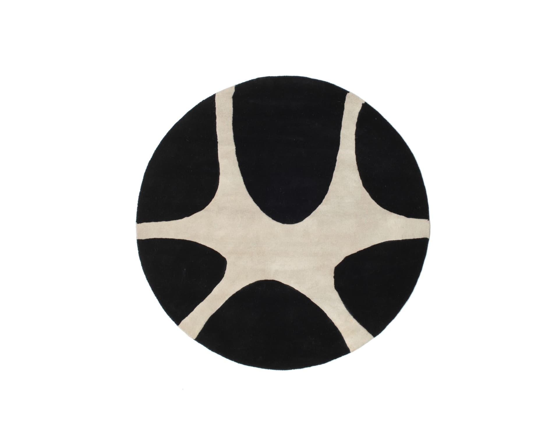 Rugvista Premium Stones runt ullmatta ø 150 cm svart