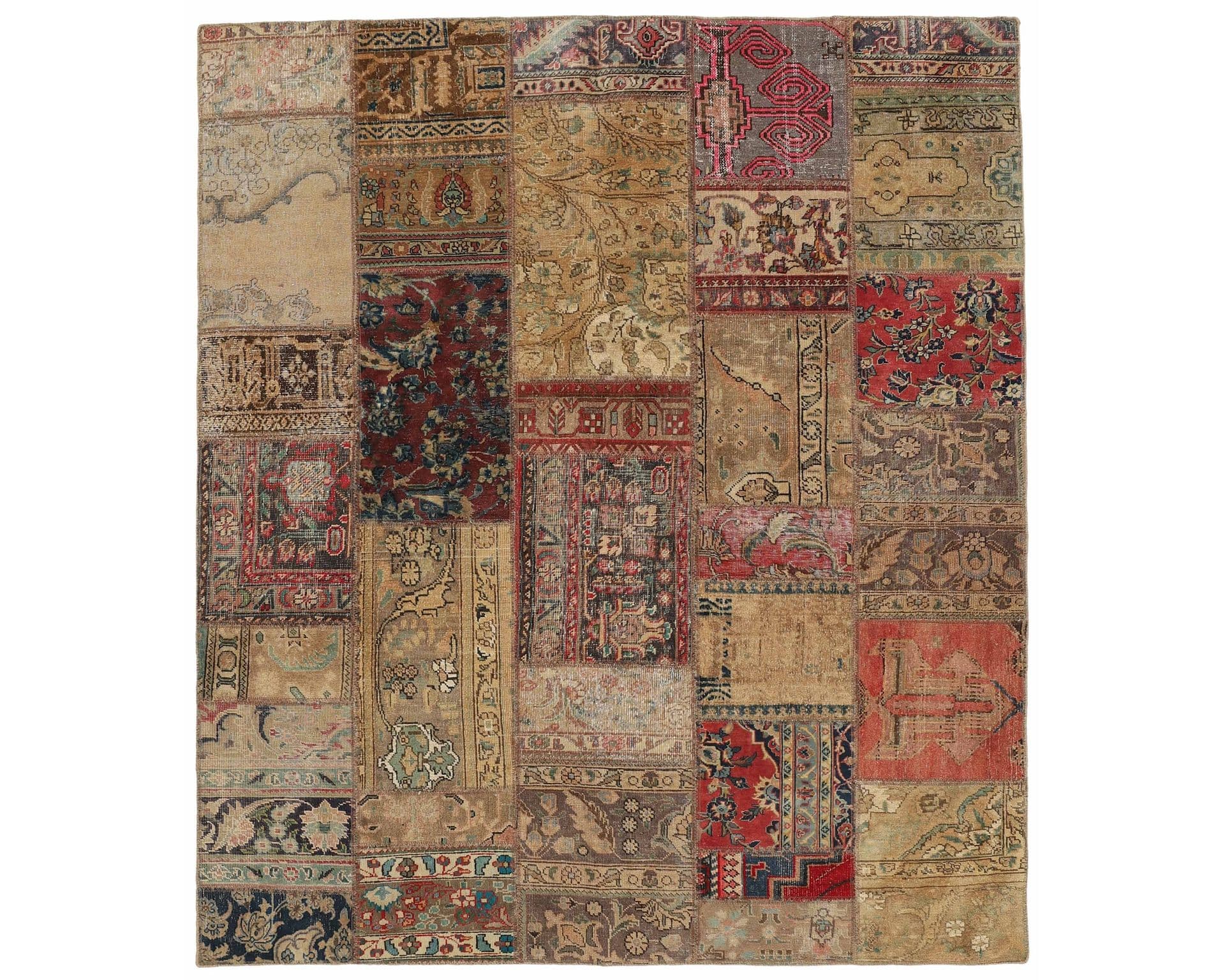 Vintage Patchwork orientalisk matta 206 x 253 cm