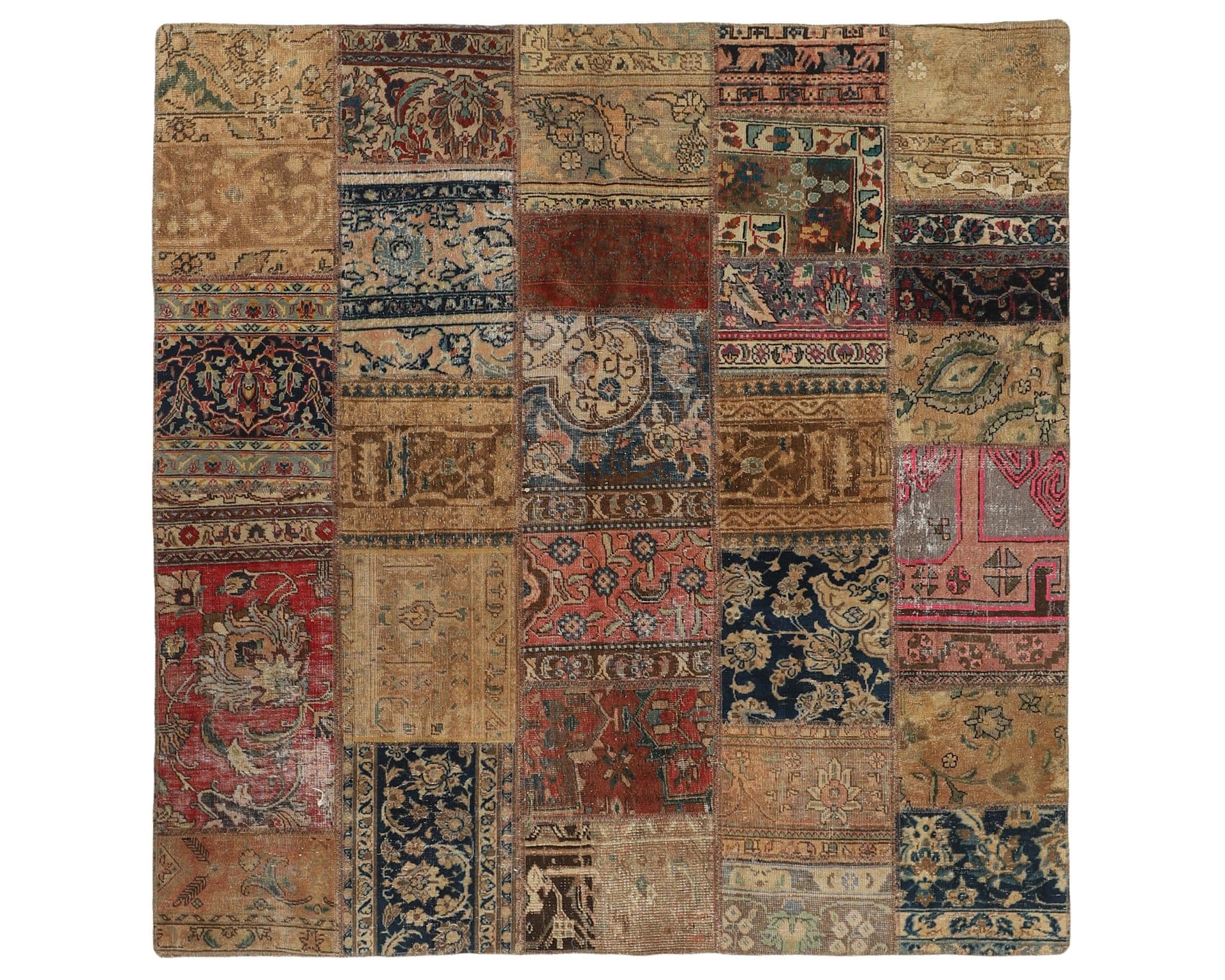 Vintage Patchwork orientalisk matta 202 x 202 cm