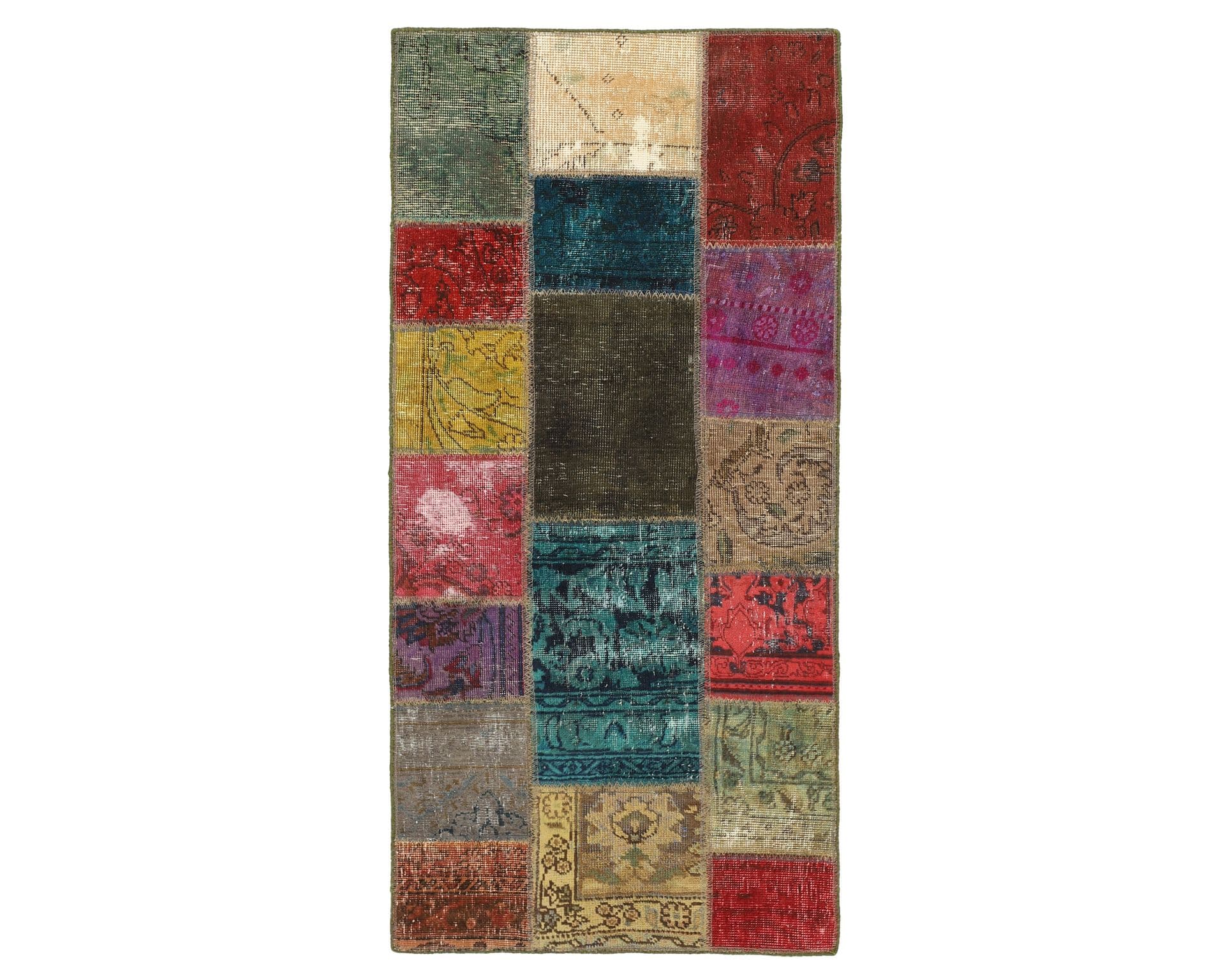 Vintage Patchwork orientalisk matta 76 x 155 cm