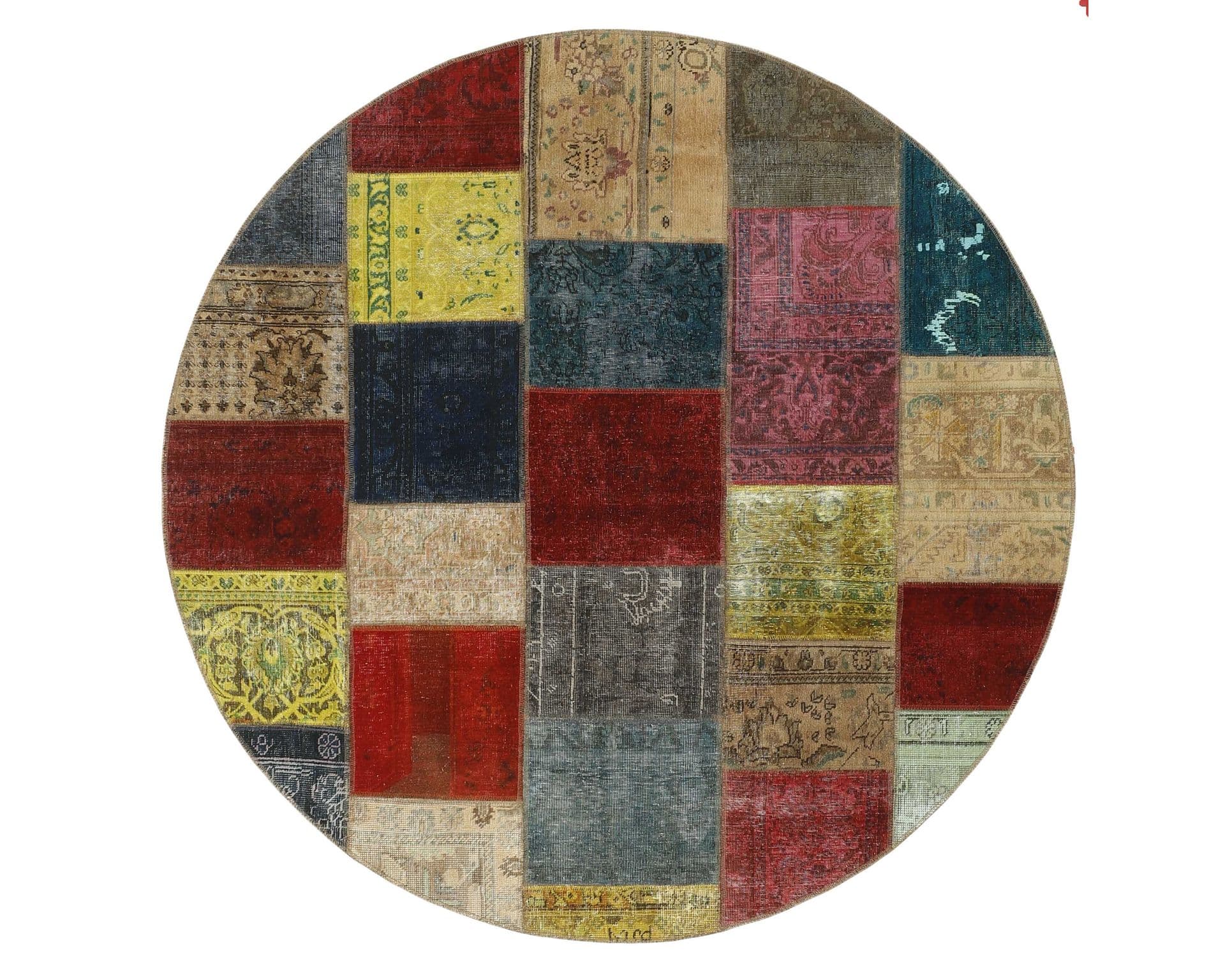 Vintage Patchwork orientalisk matta ø 200 cm