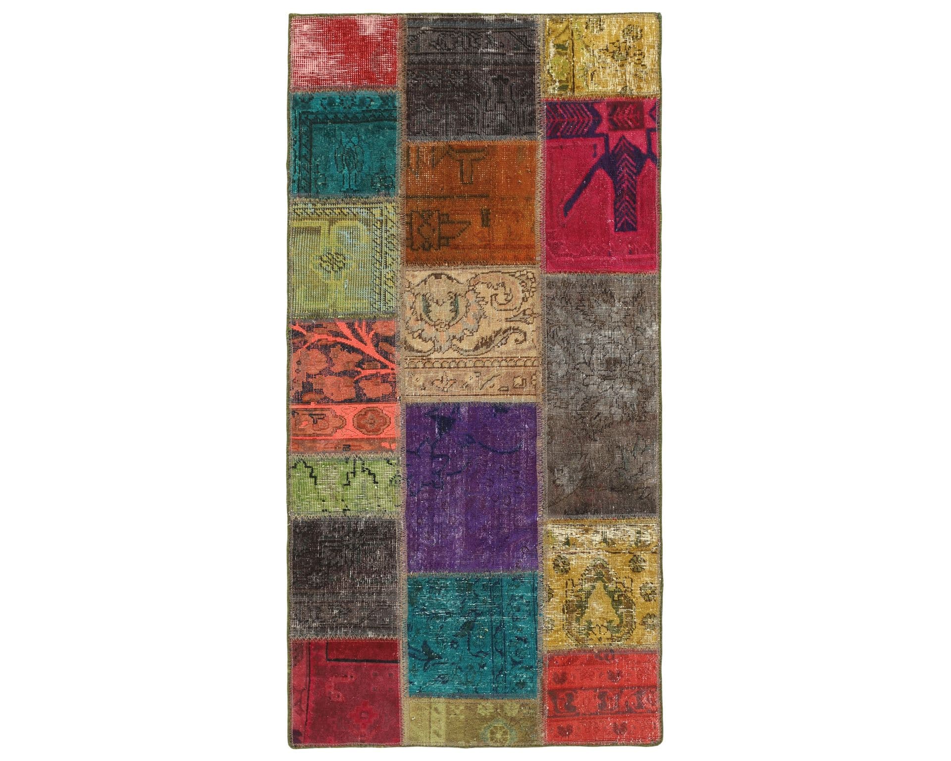 Vintage Patchwork orientalisk matta 75 x 153 cm