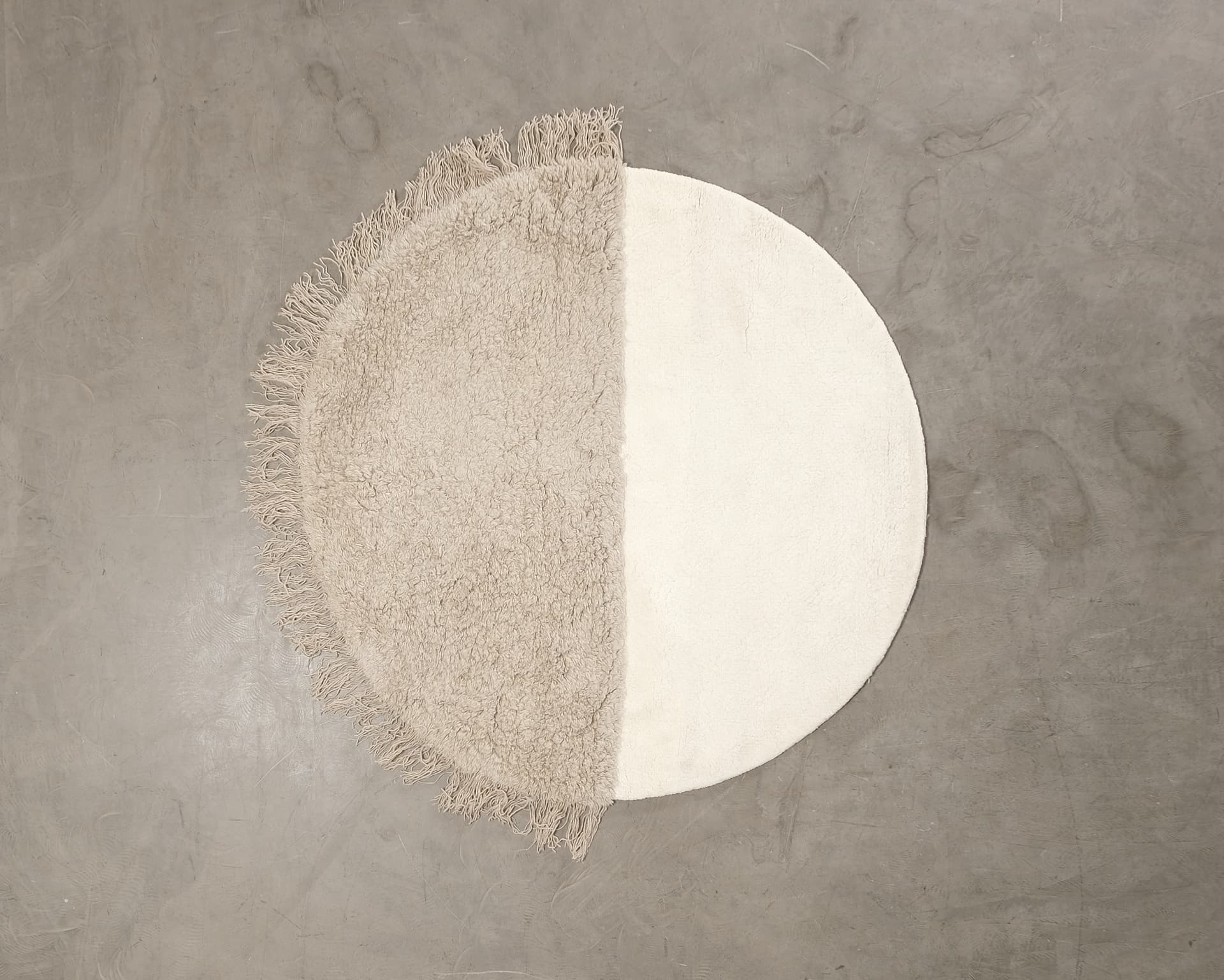 Woven Works Arc ullmatta ø 160 cm vit / beige