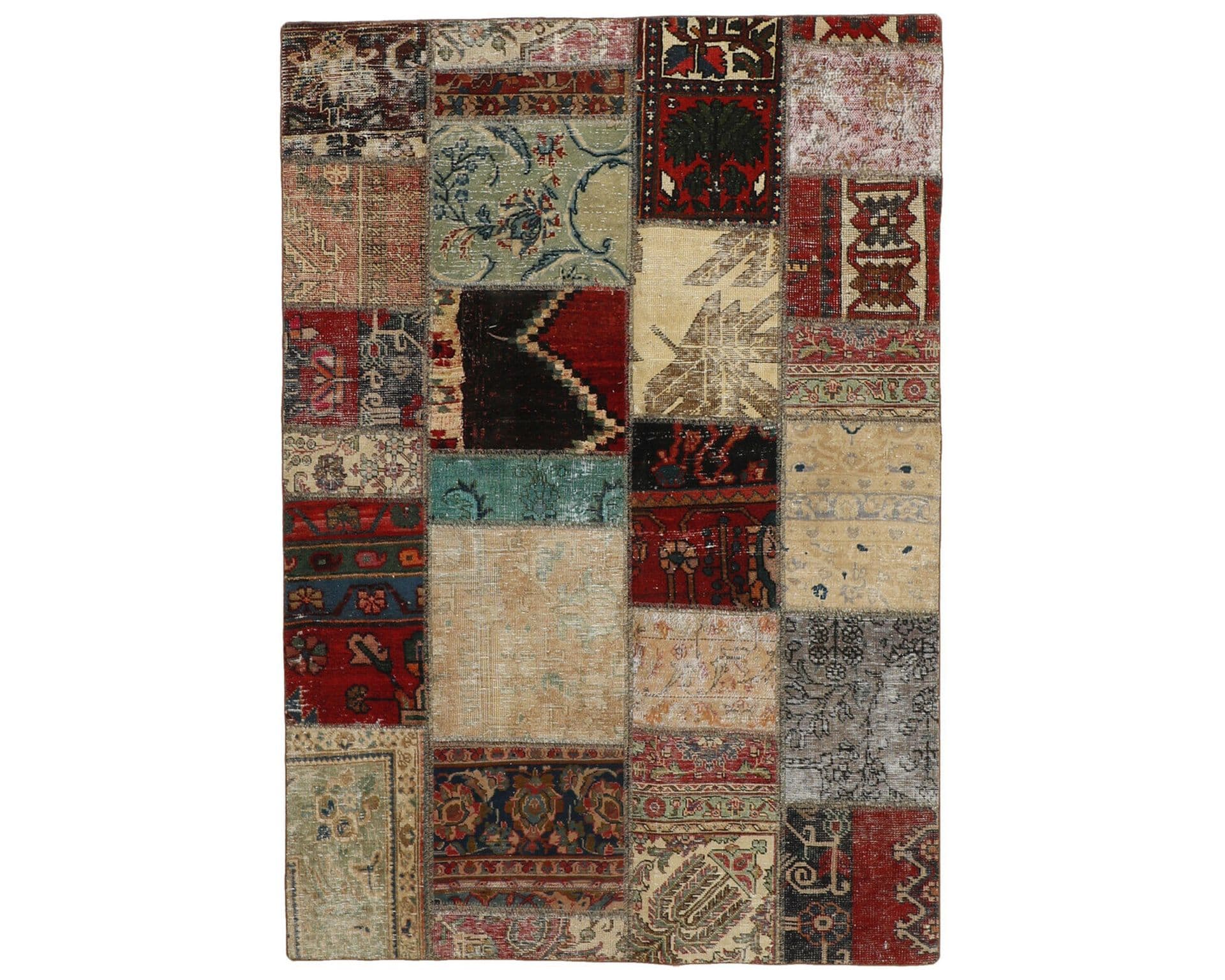 Vintage Patchwork orientalisk matta 142 x 195 cm