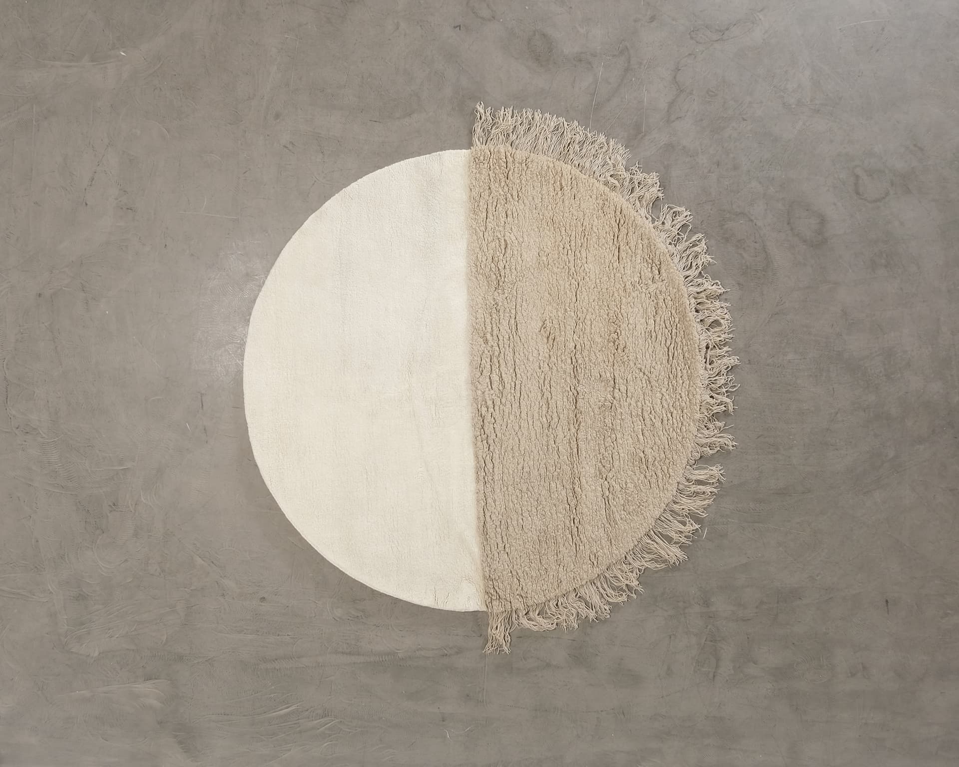 Woven Works Arc ullmatta ø 200 cm vit / beige