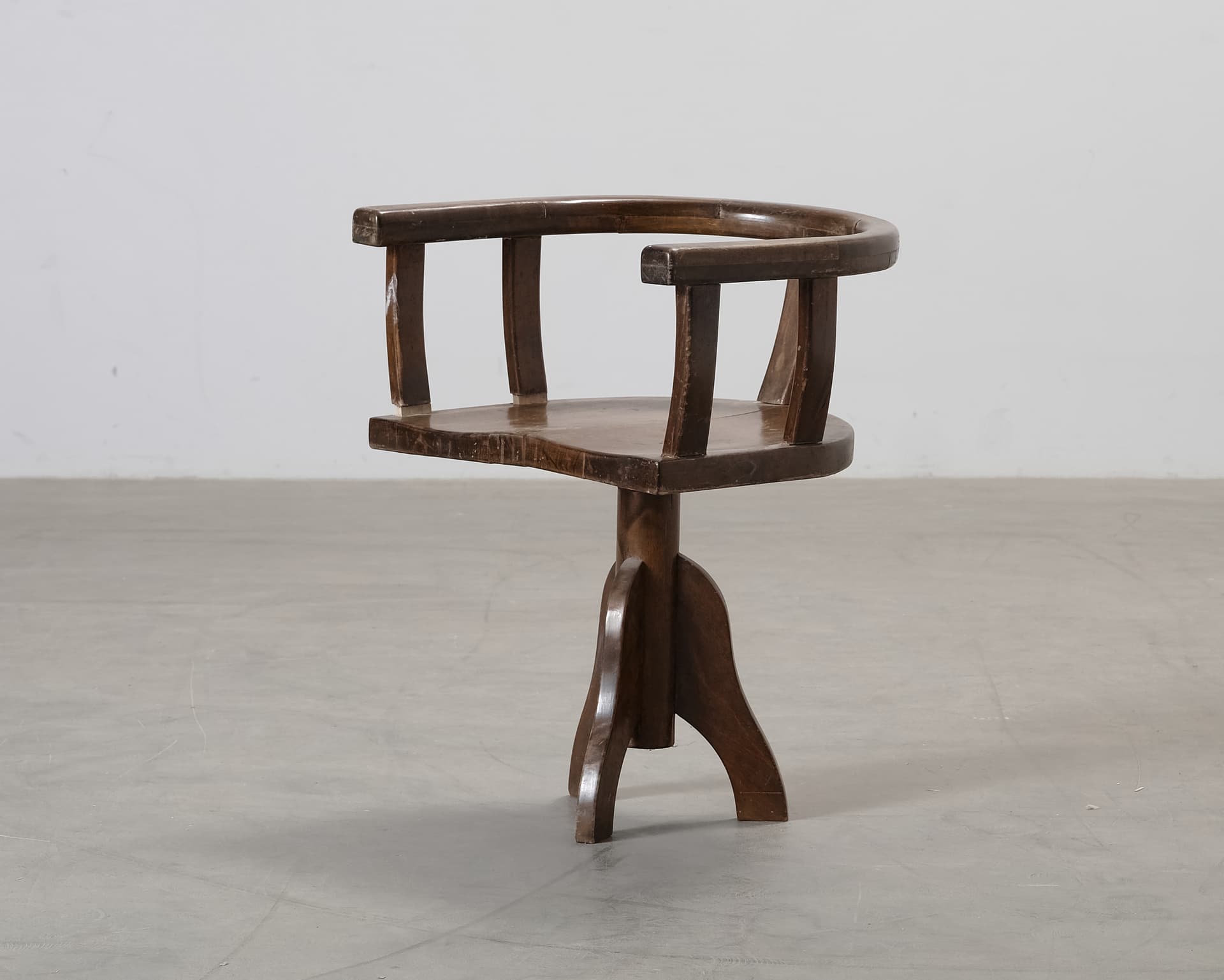 Vintage arbetsstol brun