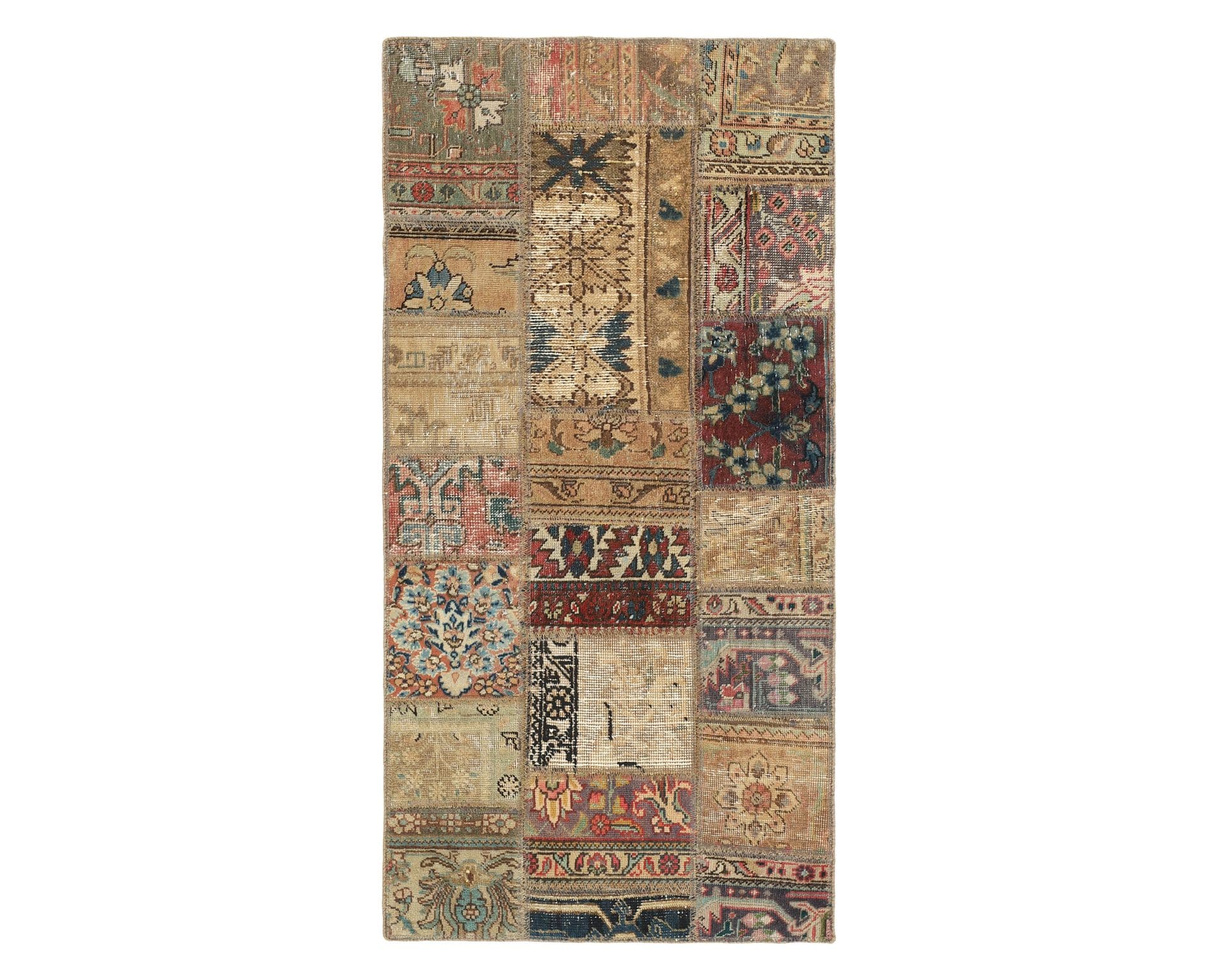 Vintage Patchwork orientalisk matta 76 x 150 cm