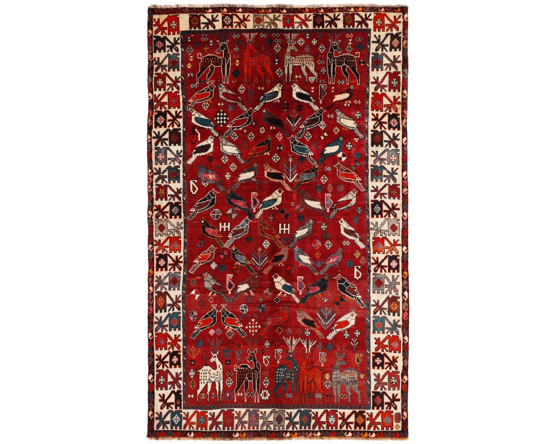 Old Figural Kashghai orientalisk matta 165 x 284 cm