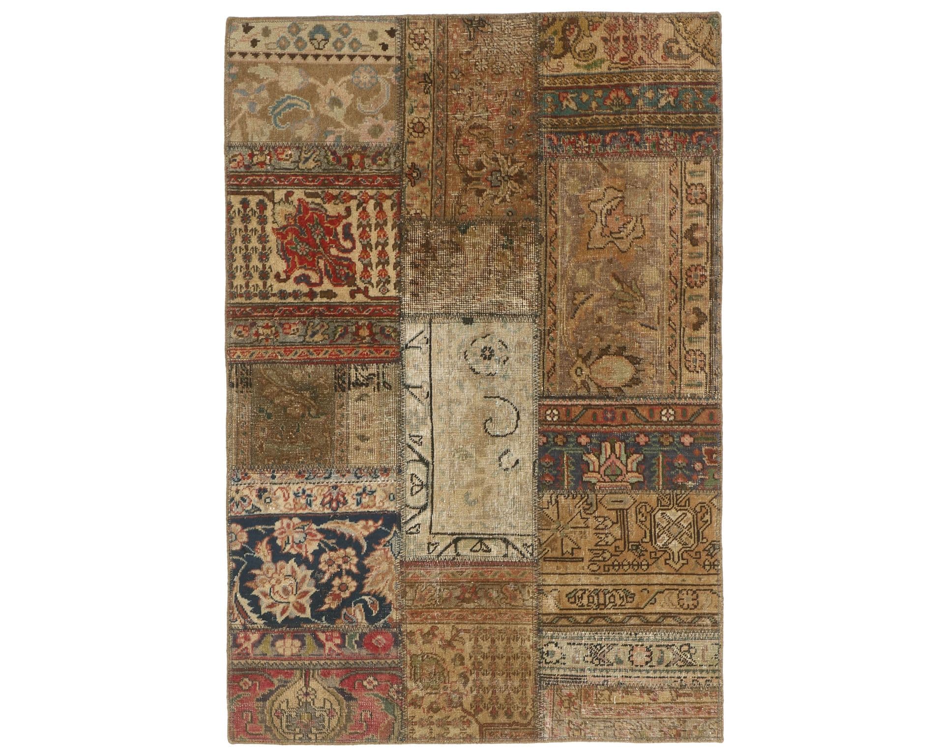 Vintage Patchwork orientalisk matta 103 x 153 cm