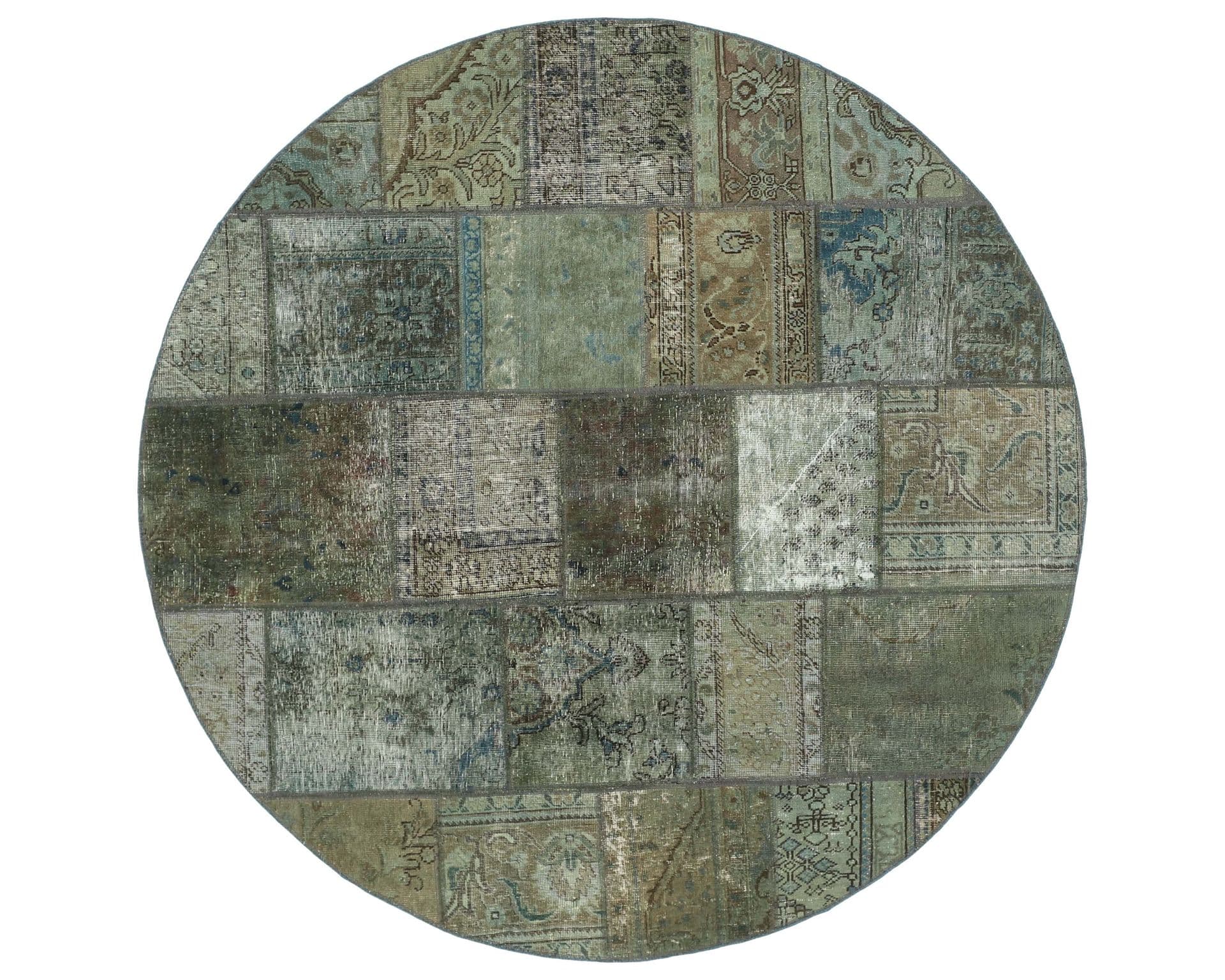 Vintage Patchwork orientalisk matta ø 200 cm