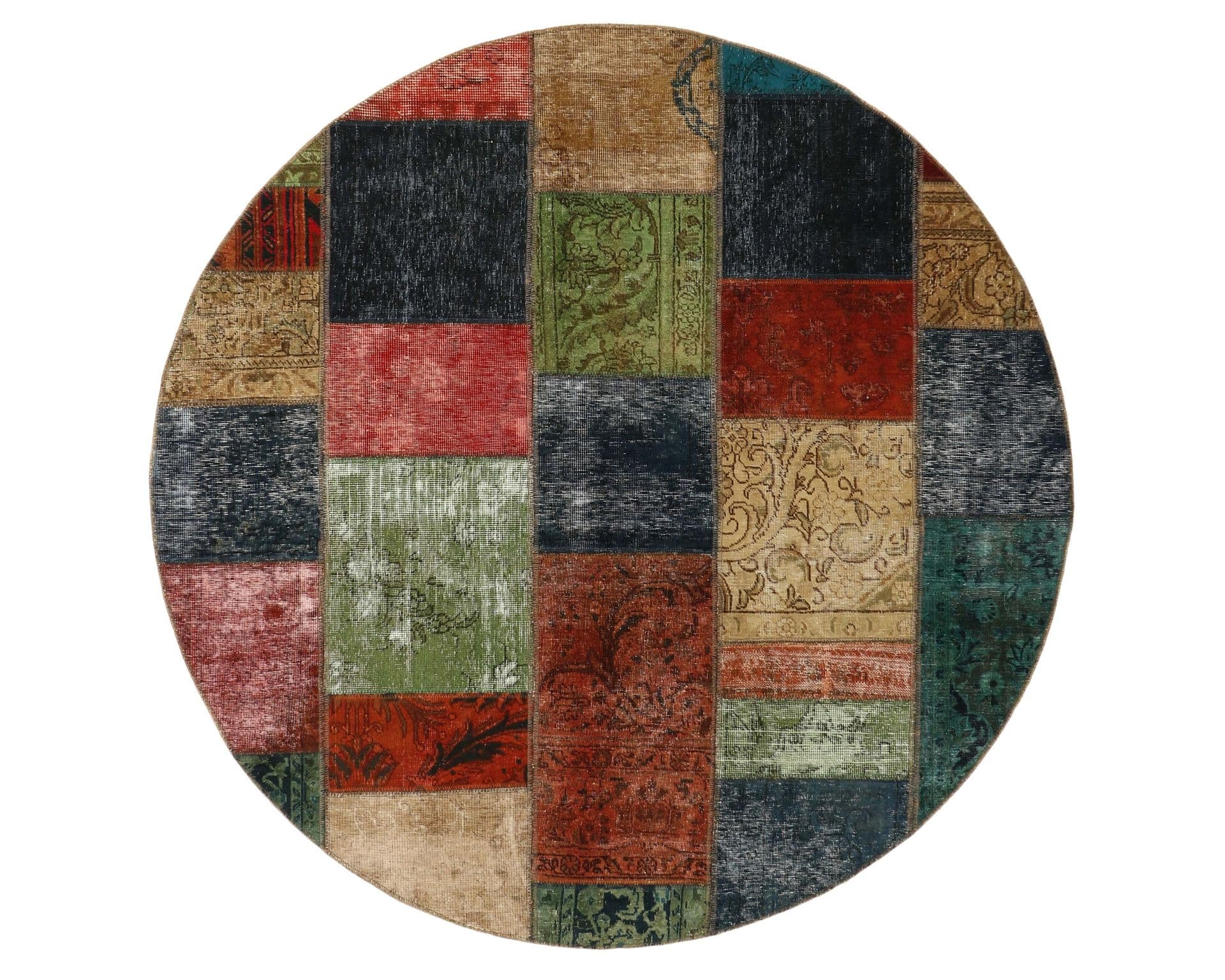 Vintage Patchwork orientalisk matta ø 200 cm