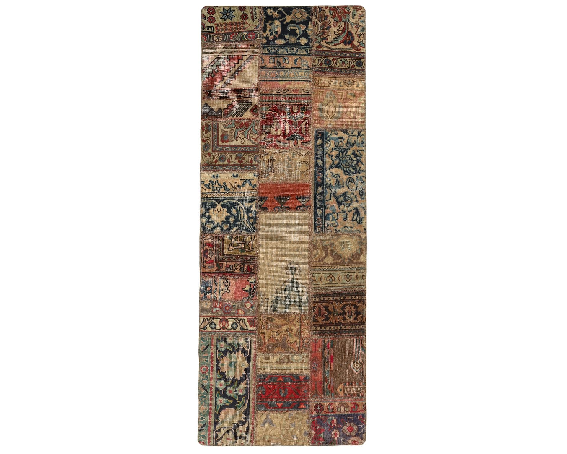 Vintage Patchwork orientalisk matta 76 x 202 cm