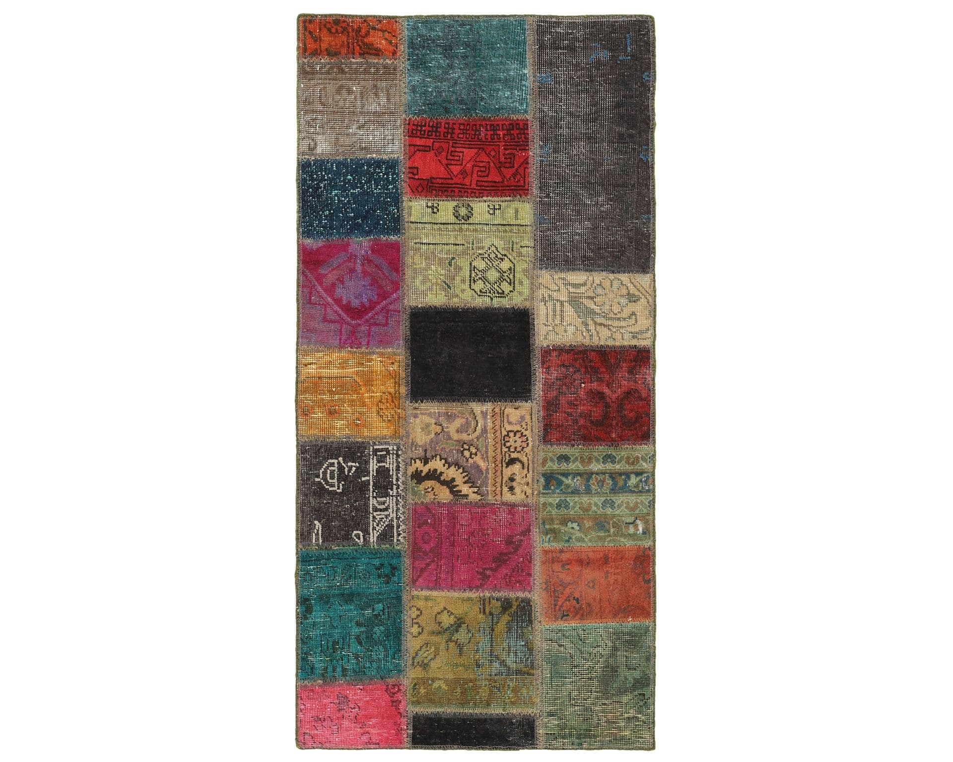 Vintage Patchwork orientalisk matta 74 x 156 cm