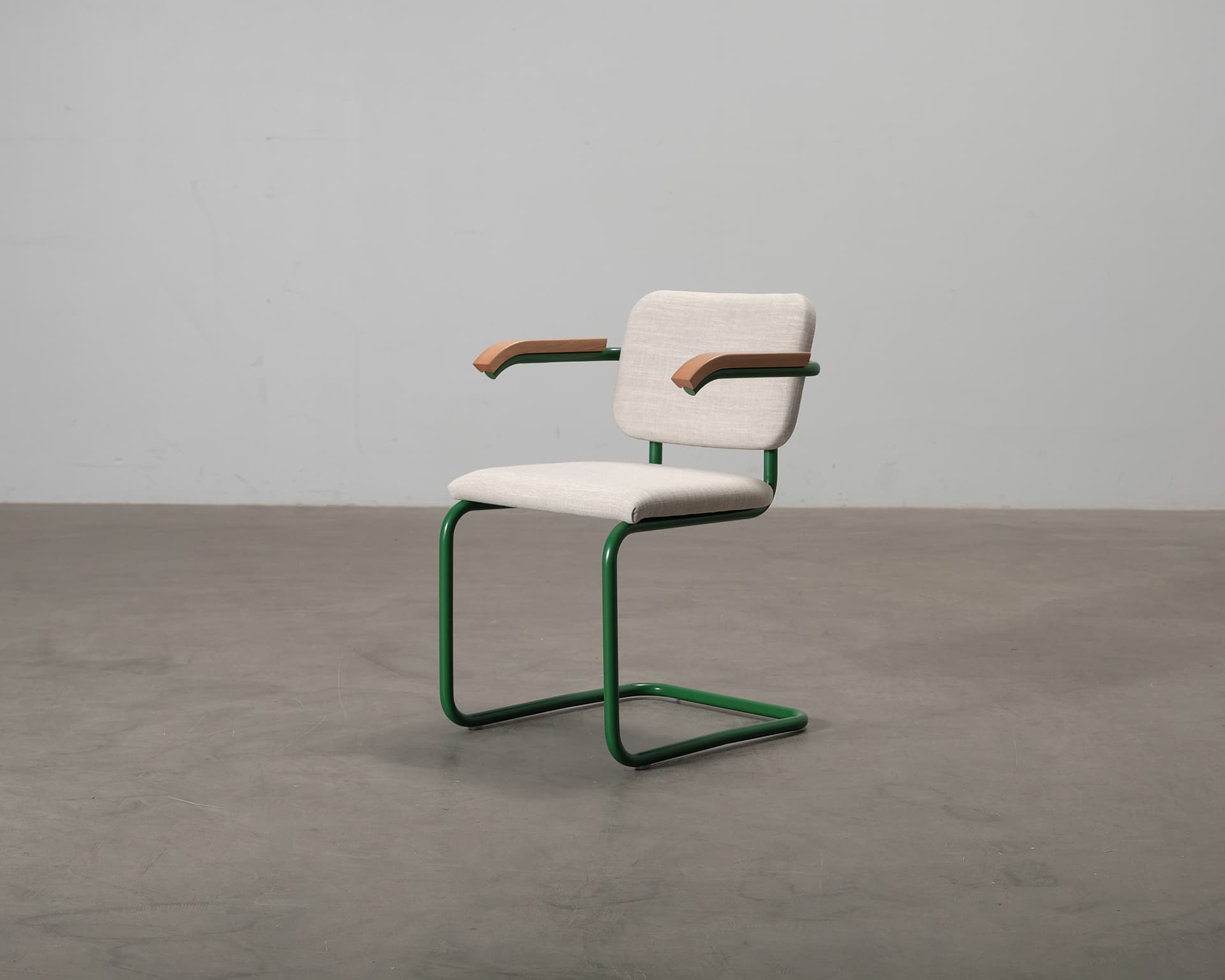 Knoll Cesca stol med armstöd beige / grön / bök