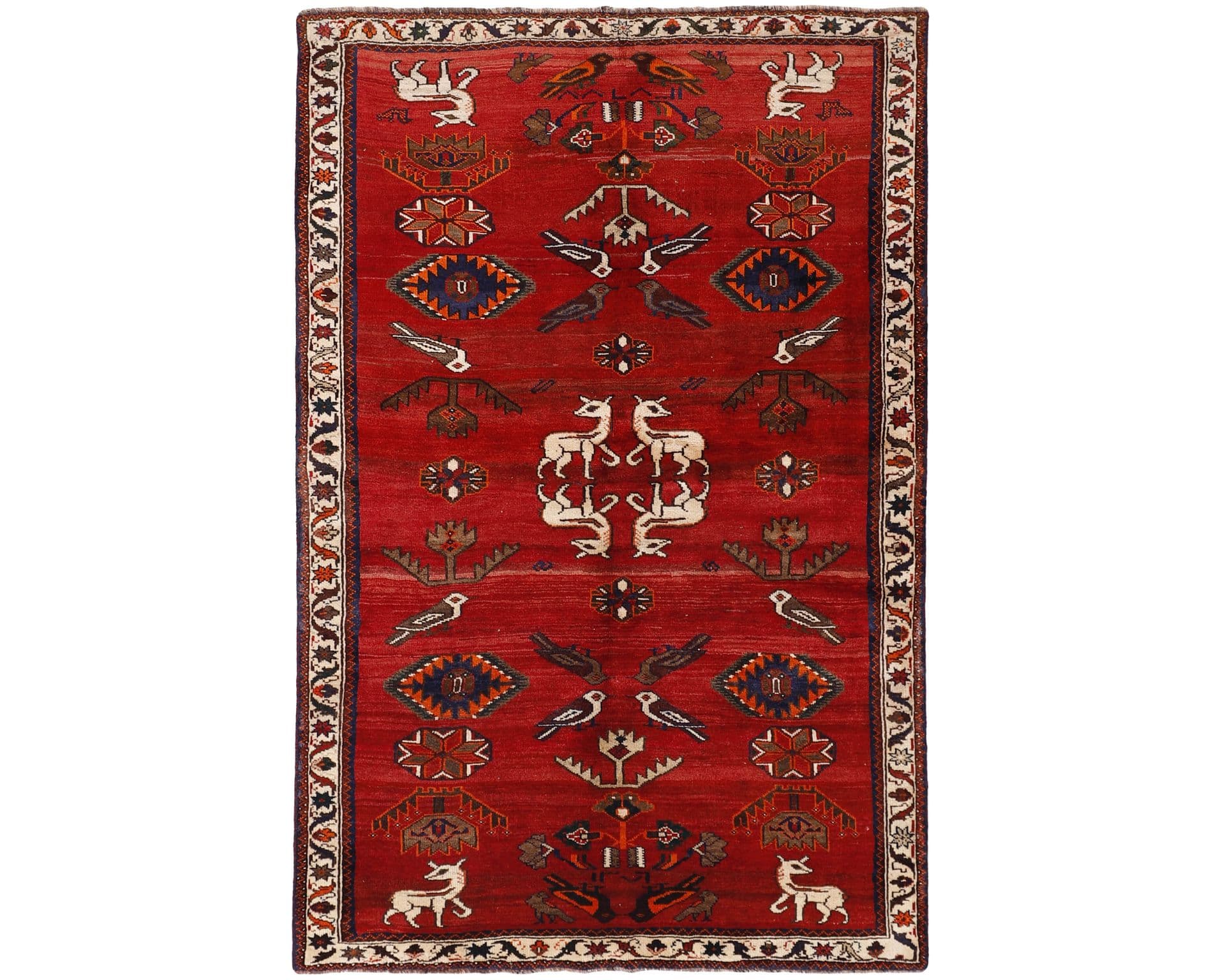 Old Figural Kashghai orientalisk matta 165 x 255 cm