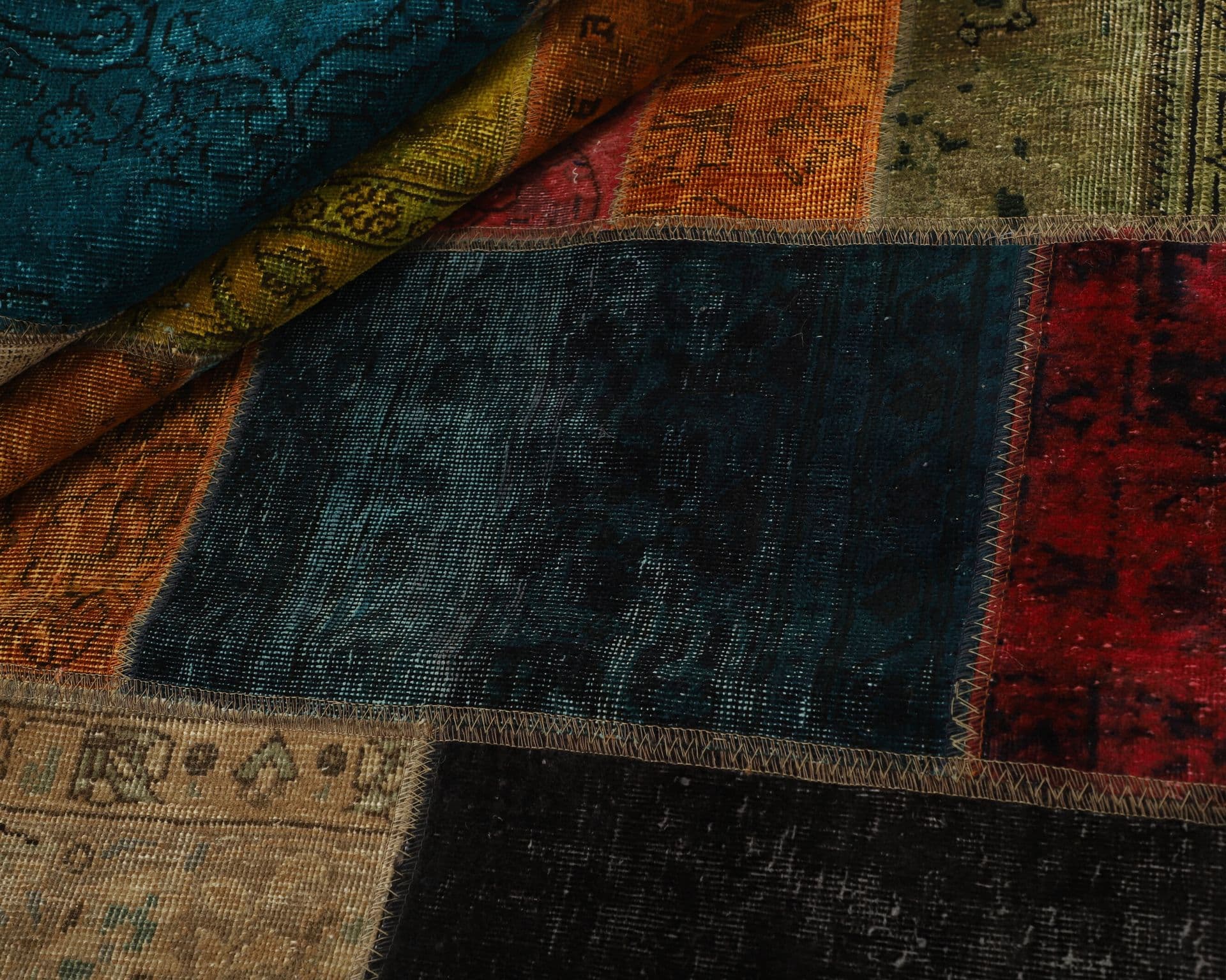 Vintage Patchwork orientalisk matta 208 x 306 cm