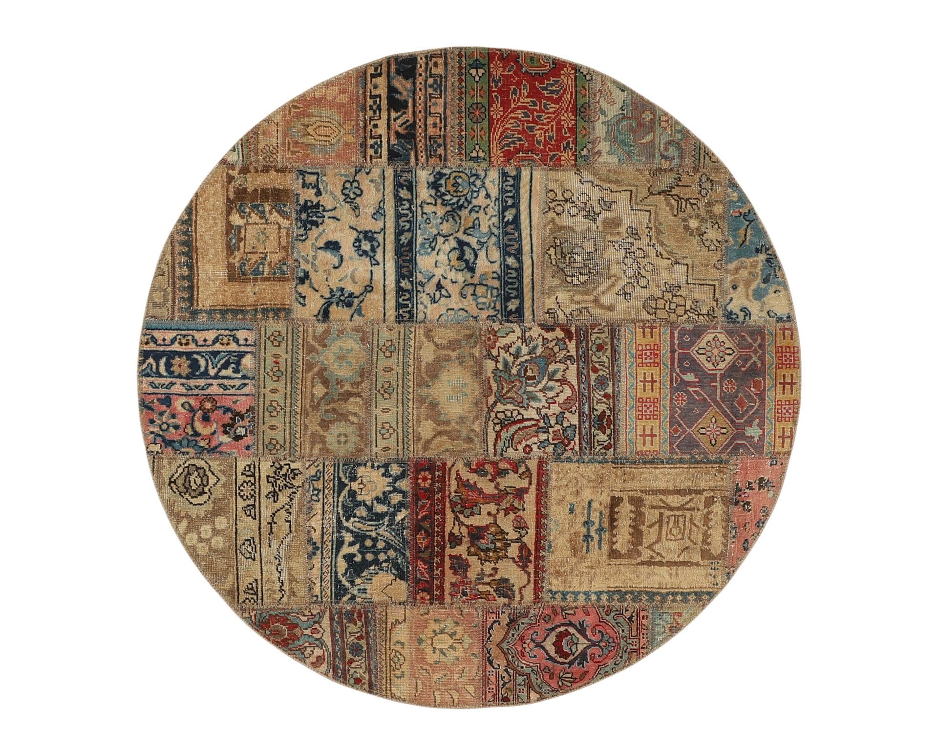 Vintage Patchwork orientalisk matta 150 x 150 cm