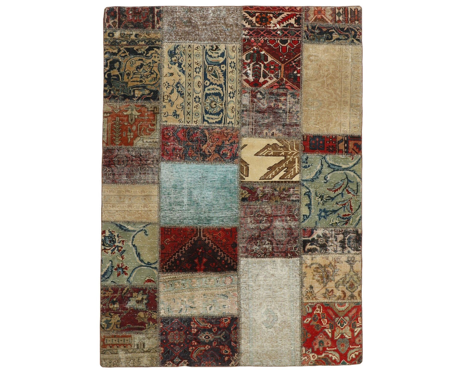 Vintage Patchwork orientalisk matta 141 x 200 cm