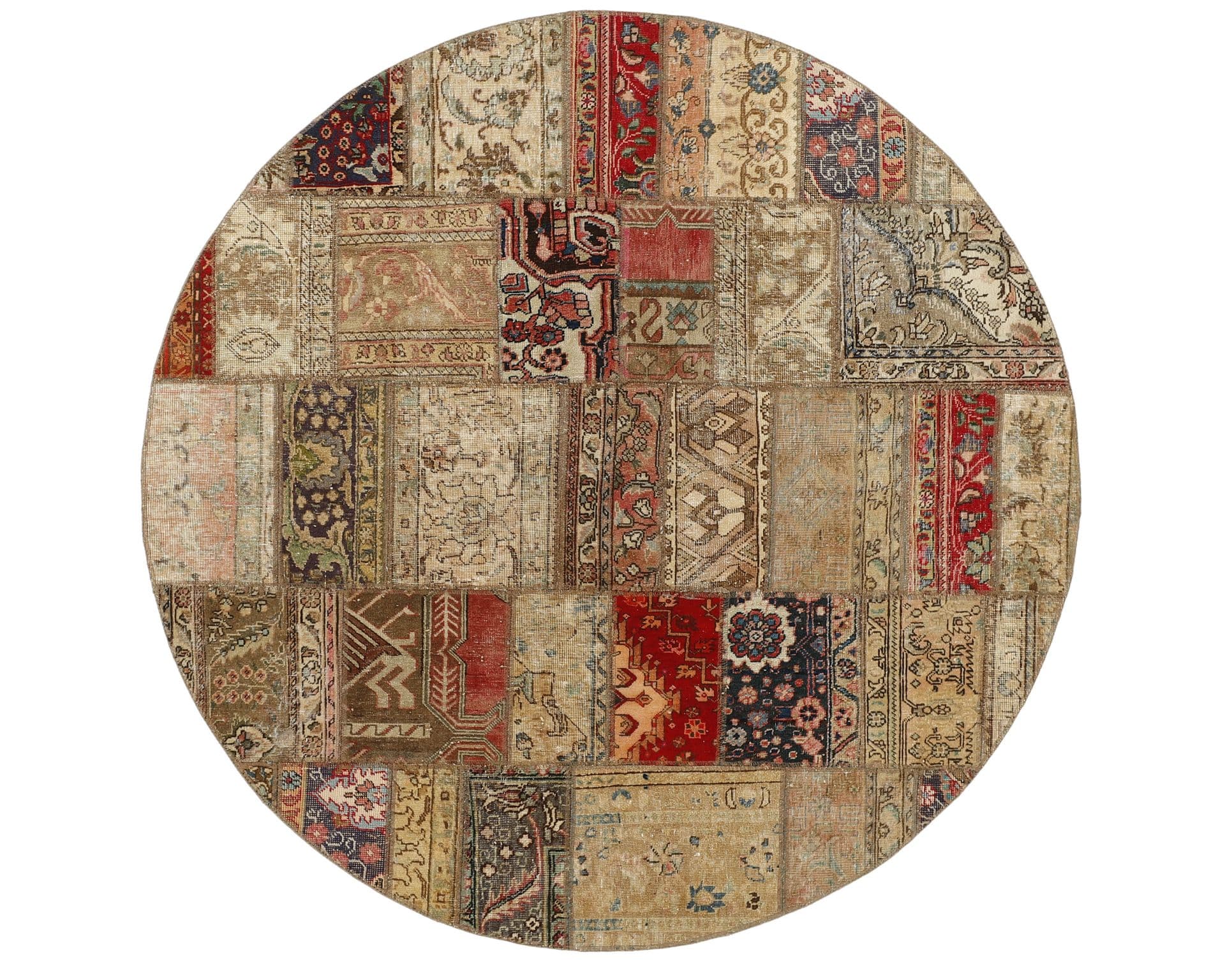 Vintage Patchwork orientalisk matta ø 200 cm