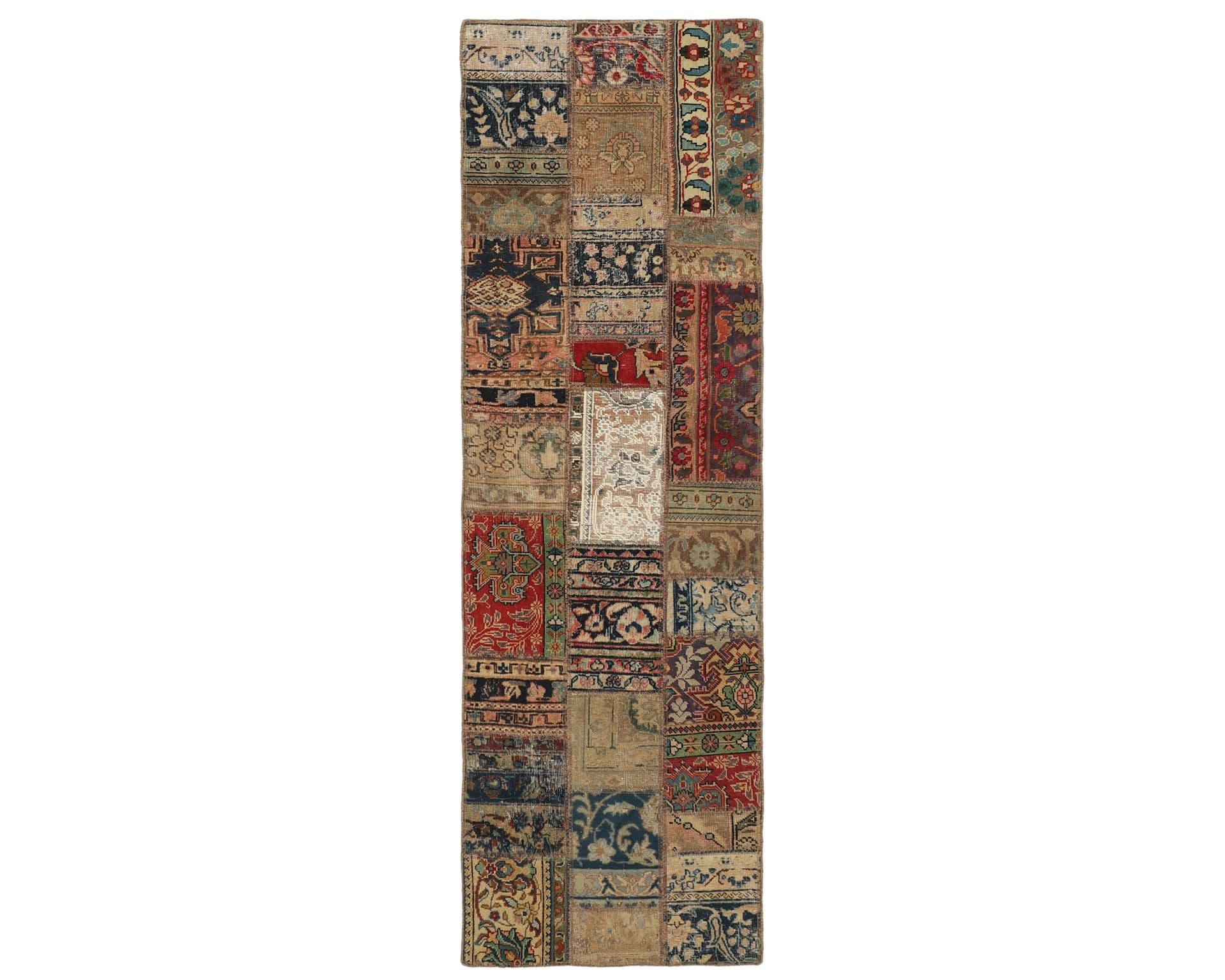 Vintage Patchwork orientalisk matta 75 x 251 cm