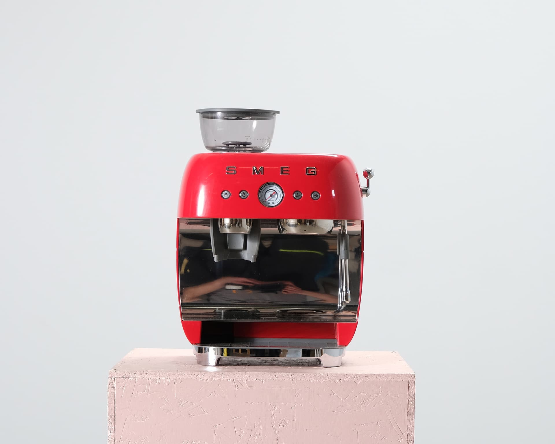 Smeg manuell espressomaskin röd