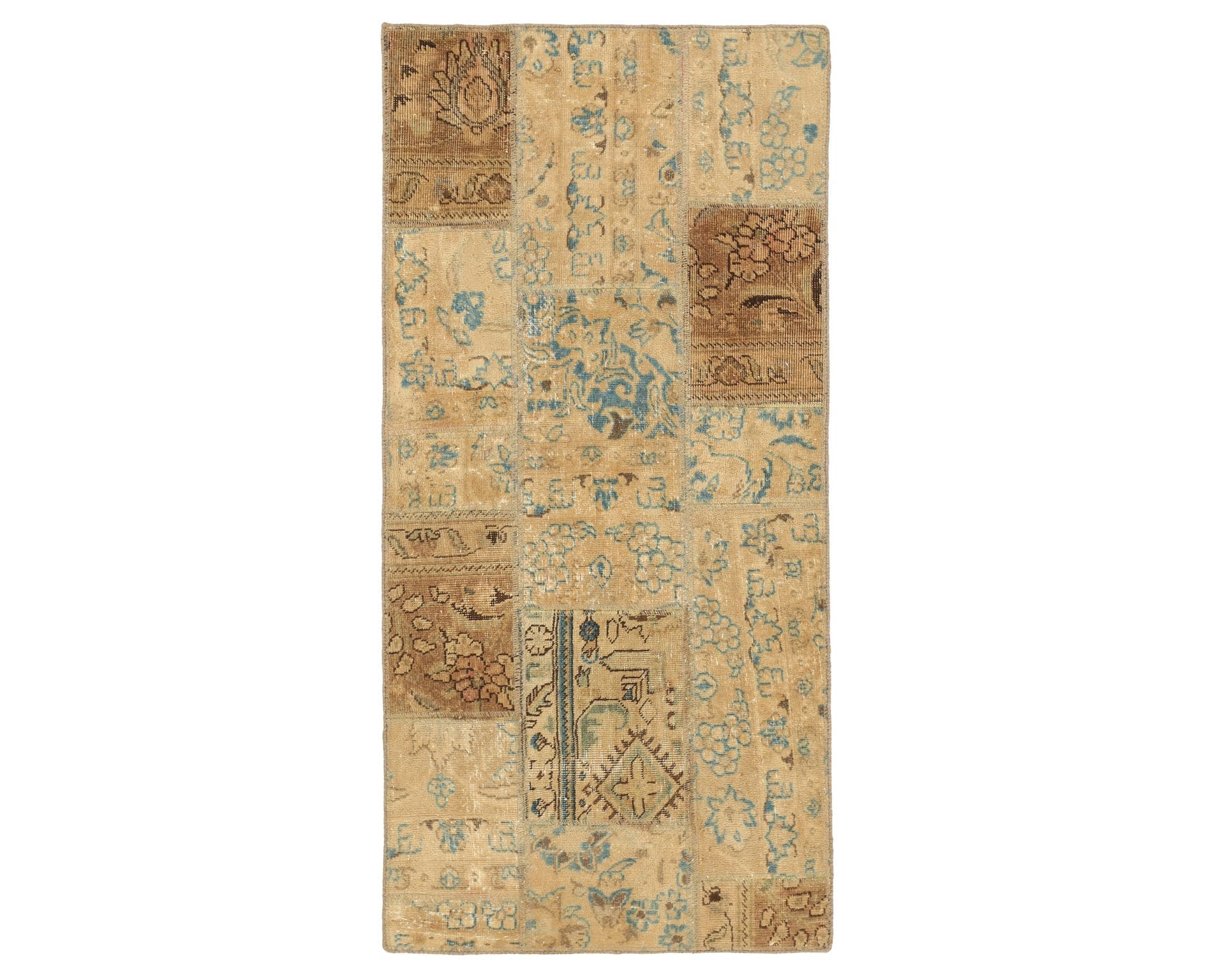 Vintage Patchwork orientalisk matta 75 x 156 cm
