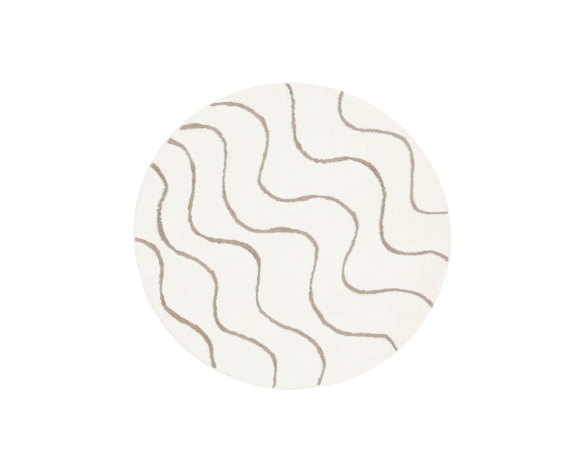 Rugvista Whisper matta ø 200 cm vit / beige