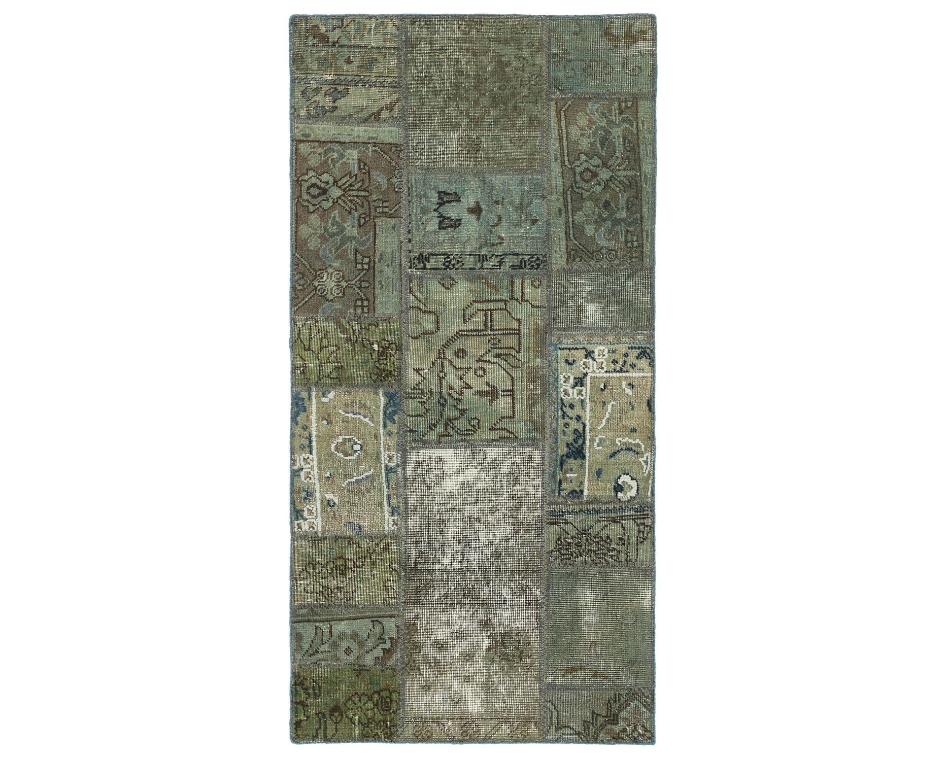 Vintage Patchwork orientalisk matta 75 x 154 cm