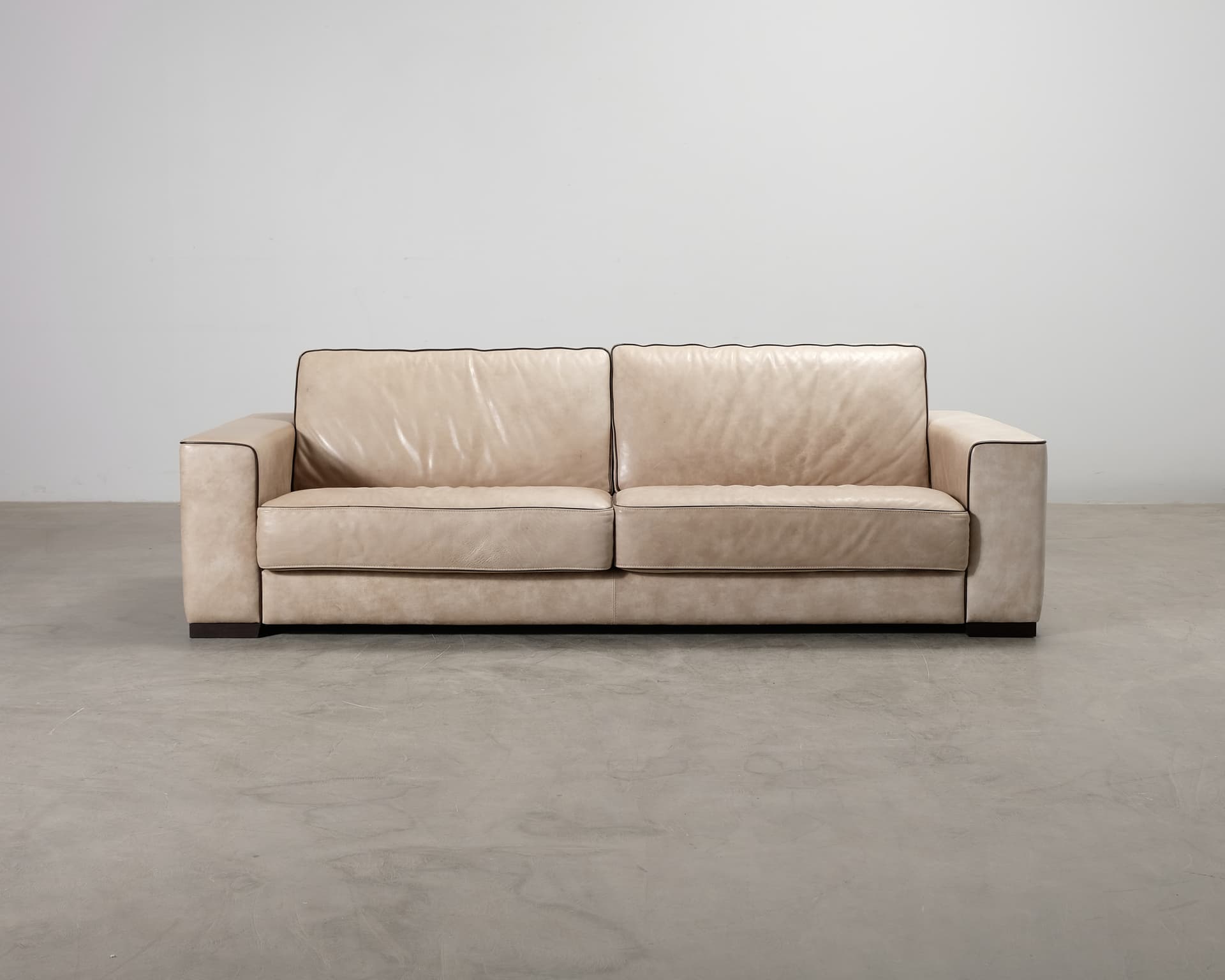 Boknäs 2,5-sits lädersoffa beige