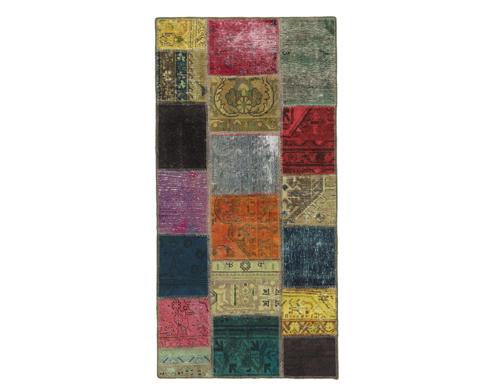 Vintage Patchwork orientalisk matta 75 x 151 cm