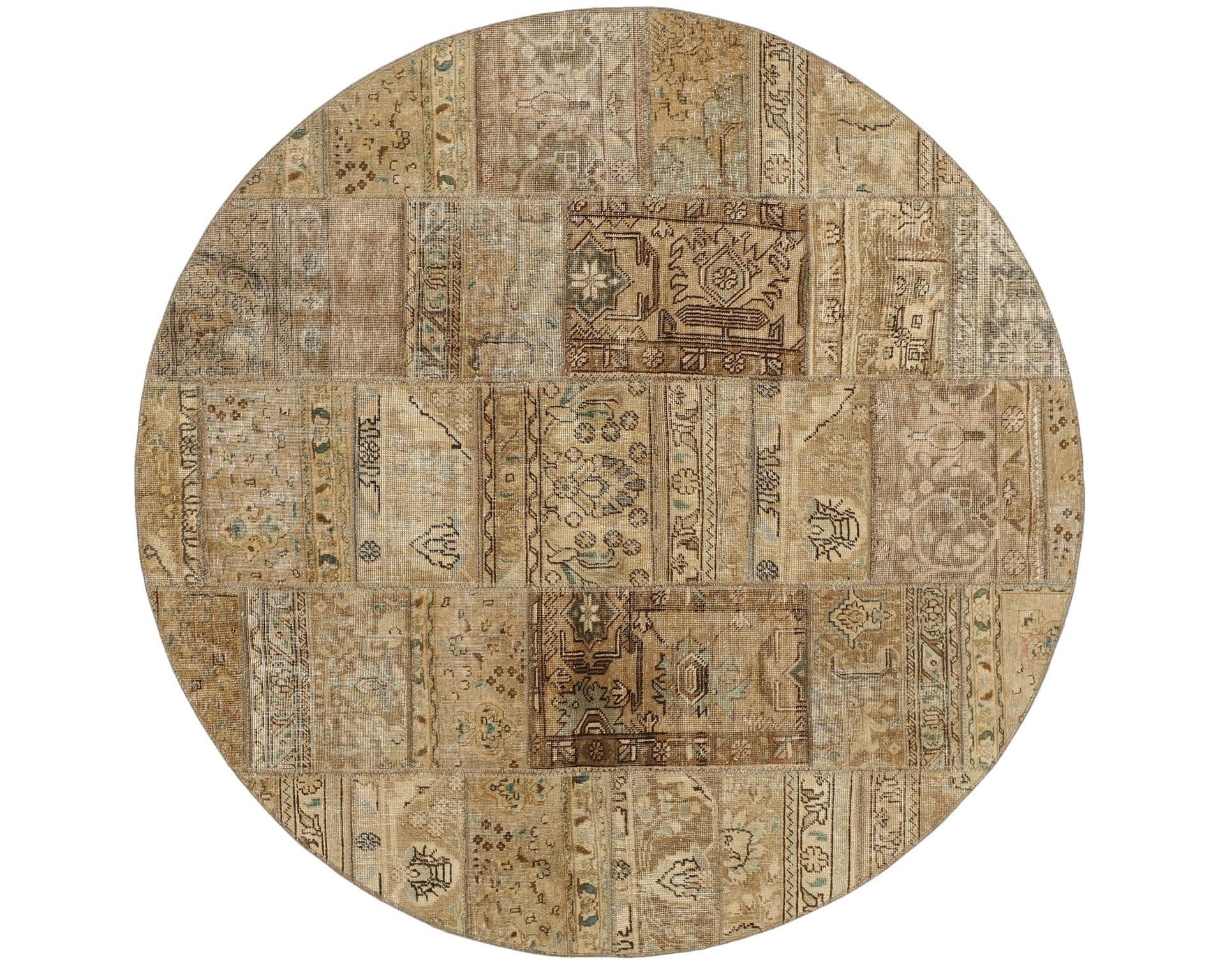 Vintage Patchwork orientalisk matta ø 200 cm