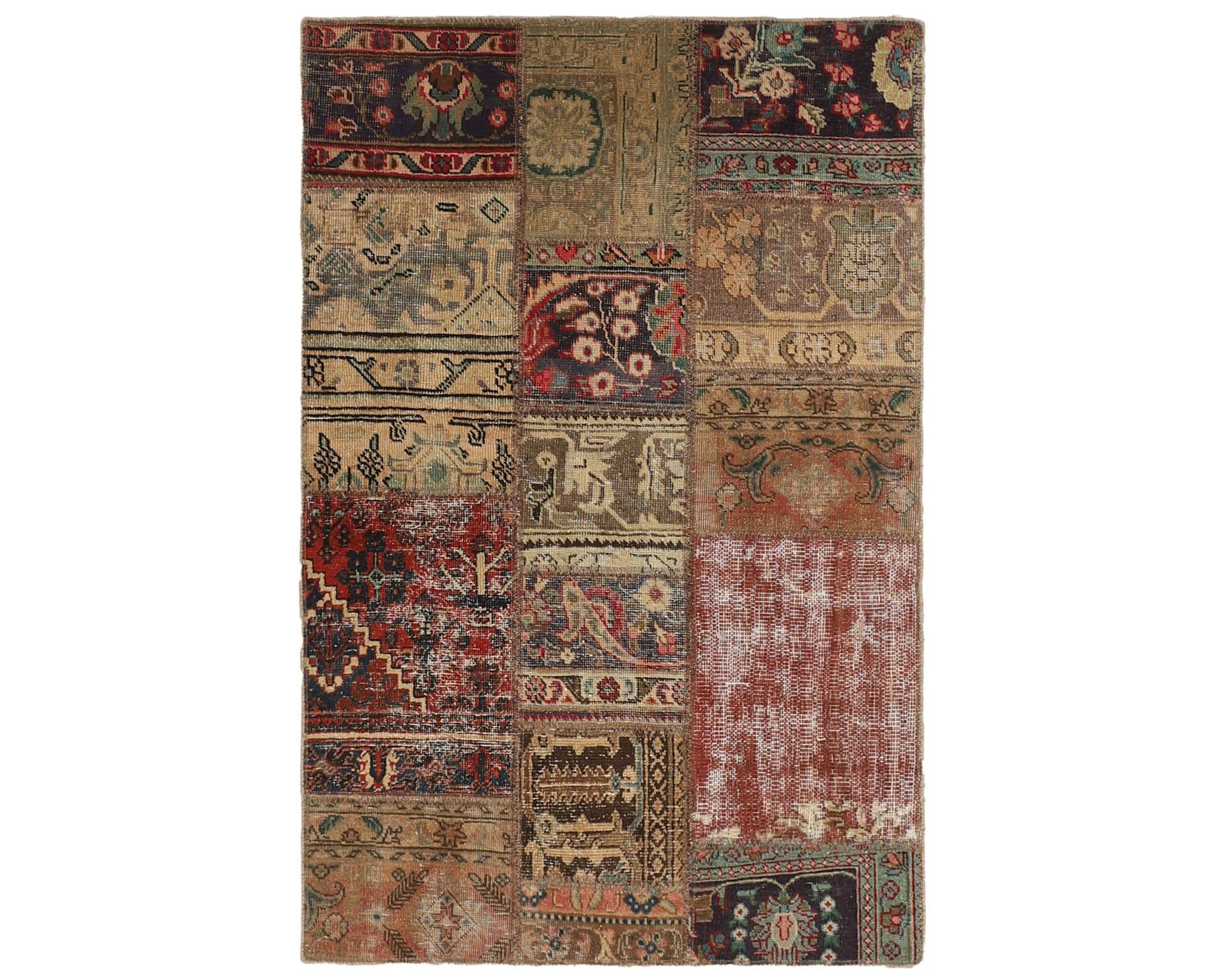 Vintage Patchwork orientalisk matta 106 x 164 cm