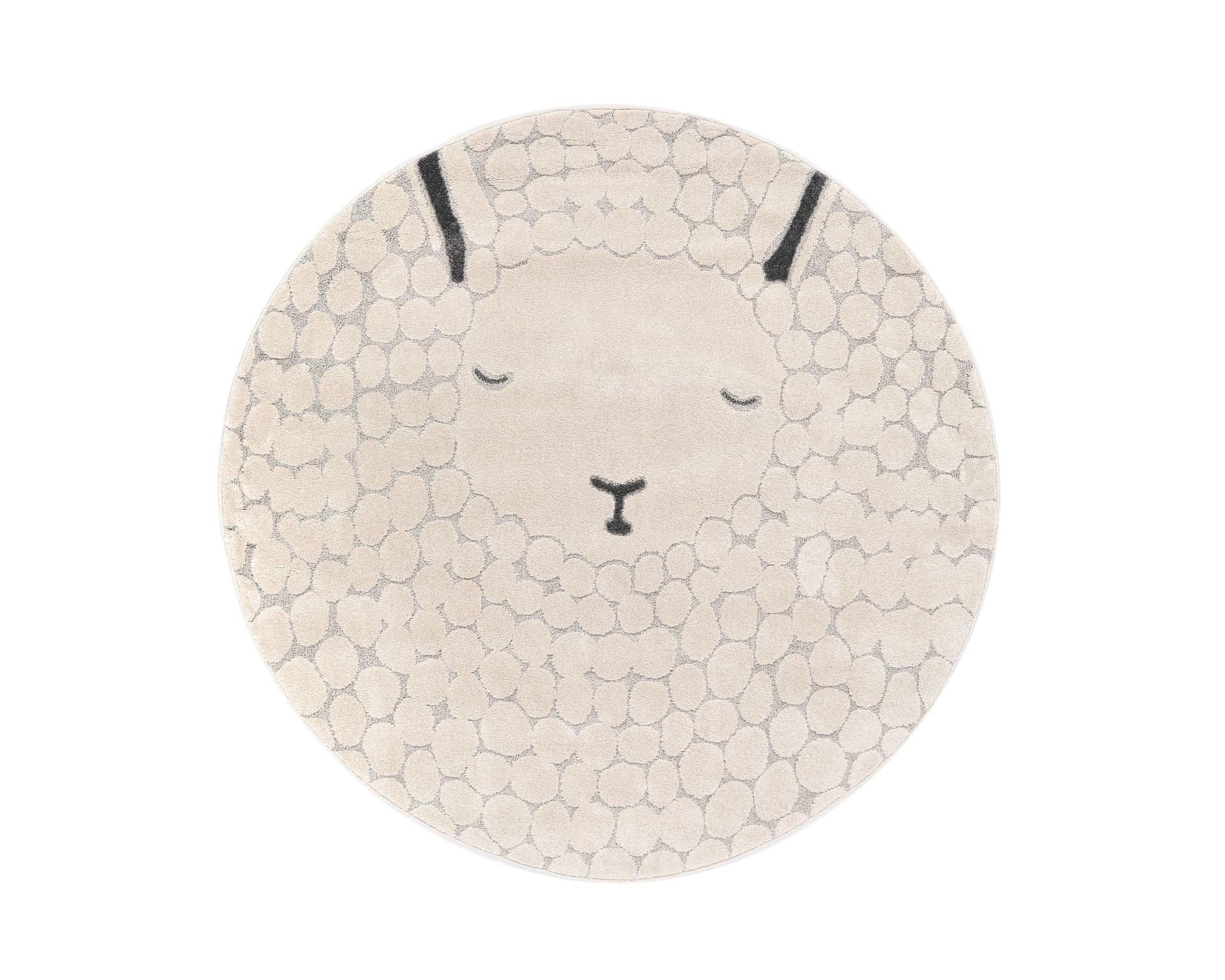 Rugvista Lollo Lamm matta ø 150 cm beige / grå