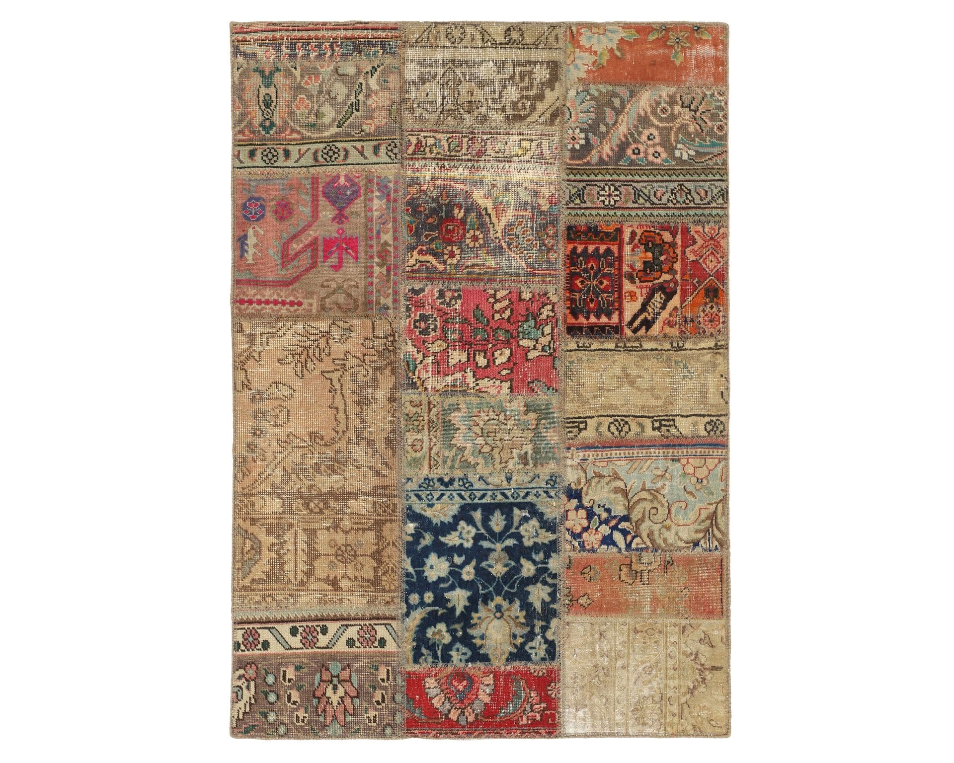 Vintage Patchwork orientalisk matta 107 x 153 cm
