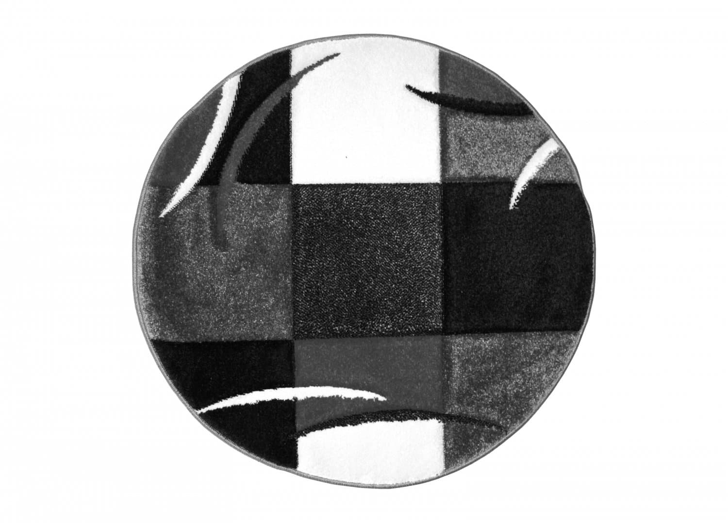 Wiltonmatta - London Patch (svart) (Storlek: Rund 200 cm)