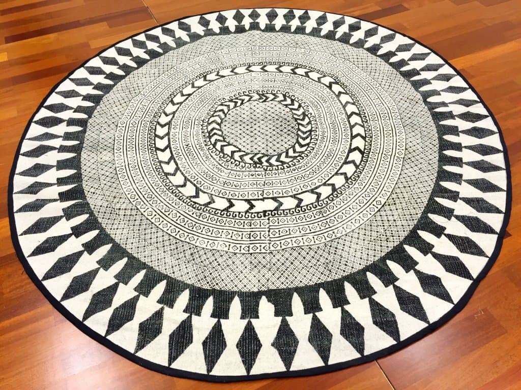 Runda mattor - Marrakech (rund) (svart/vit/grå) (Storlek: Ø 250 cm)