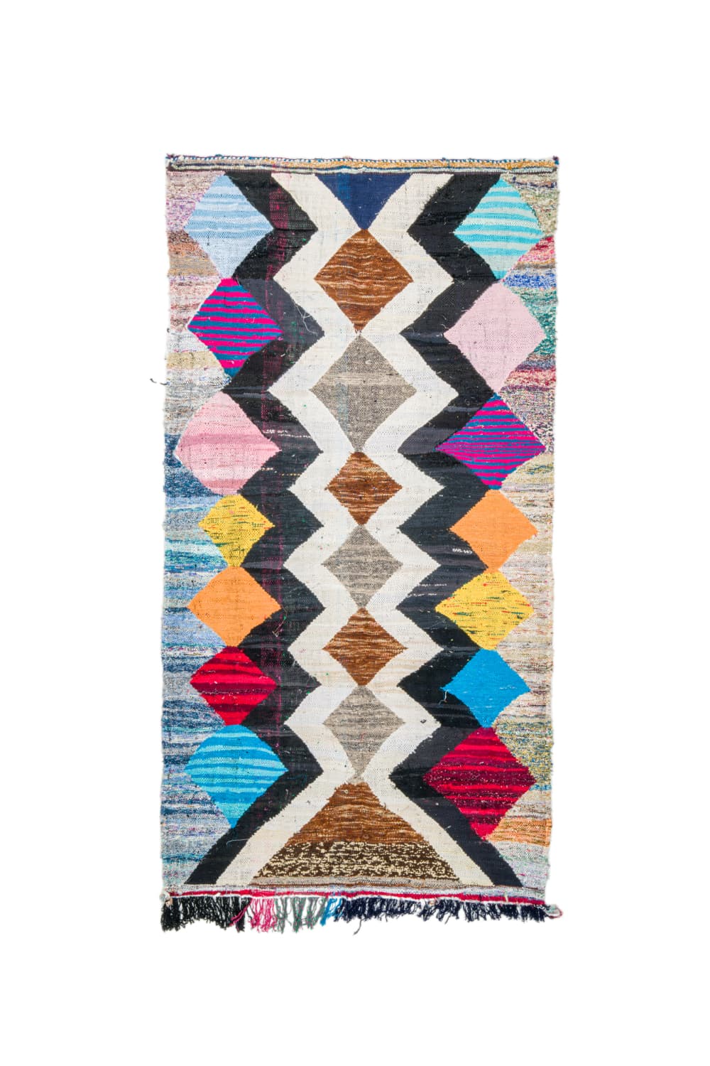 Marockansk Boucherouite-matta 140 x 270 cm (Storlek: 140 x 270 cm)