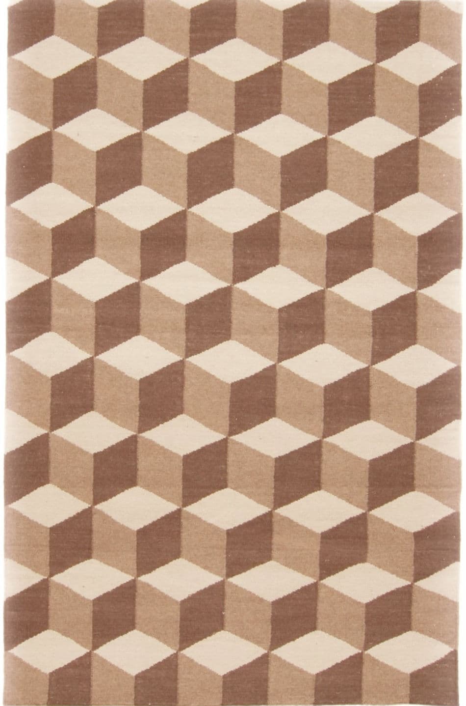 Ullmatta - Floriáda (beige/brun) (Storlek: 150 x 250 cm)