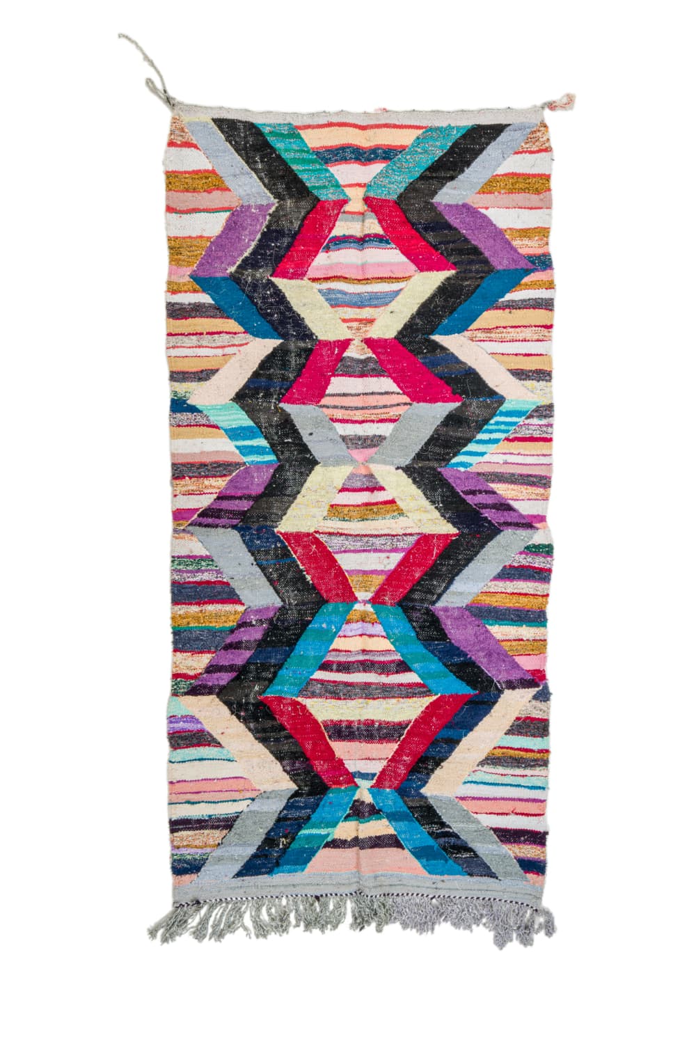Marockansk Boucherouite-matta 140 x 290 cm (Storlek: 140 x 290 cm)