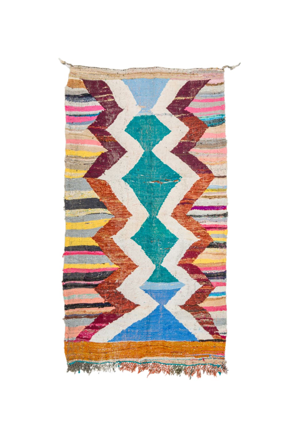 Marockansk Boucherouite-matta 125 x 225 cm (Storlek: 125 x 225 cm)